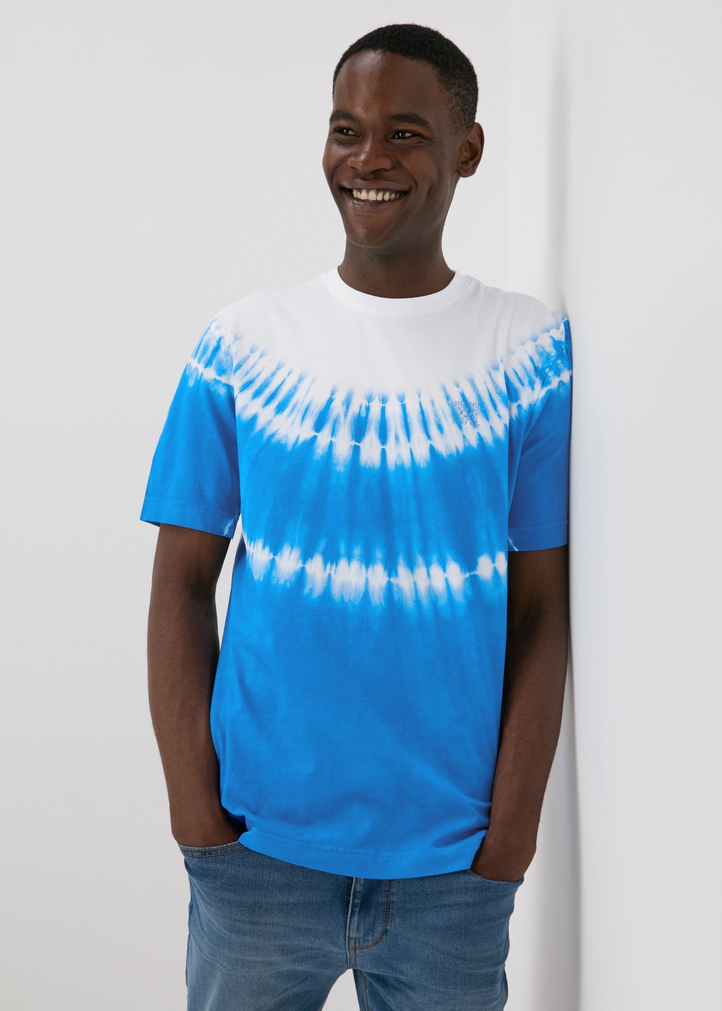 Blue Tie Dye T-Shirt - S | Matalan