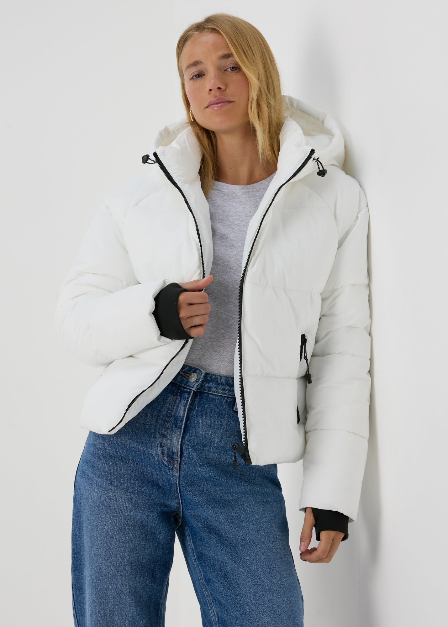 White Padded Short Coat - 8 | Matalan