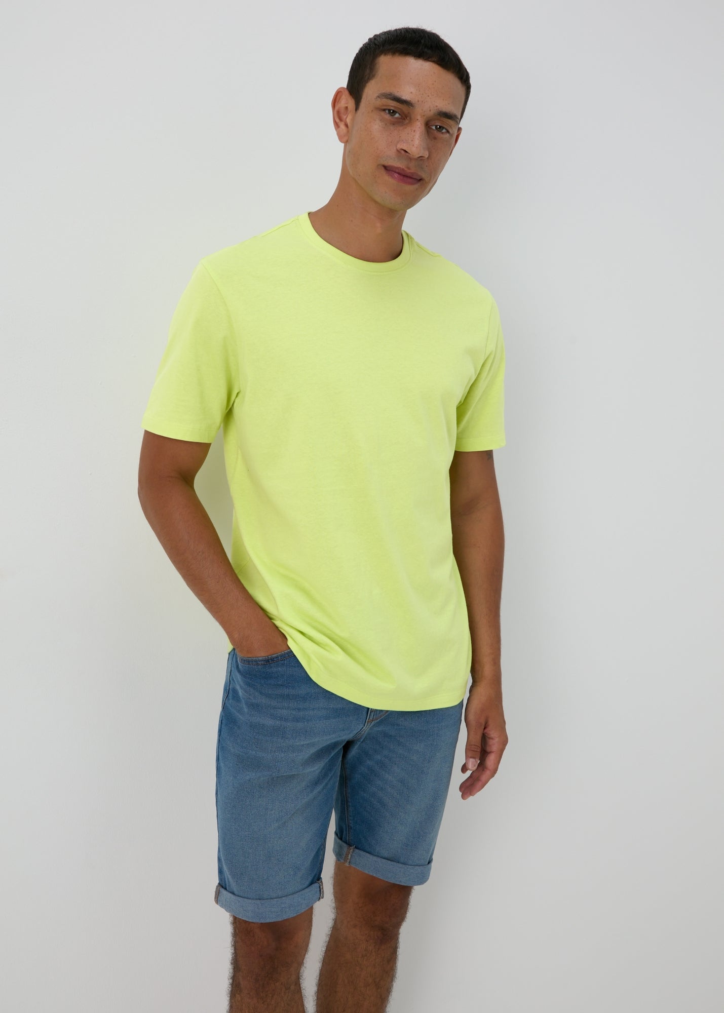 Lime Green Crew Neck T-Shirt - XS | Matalan