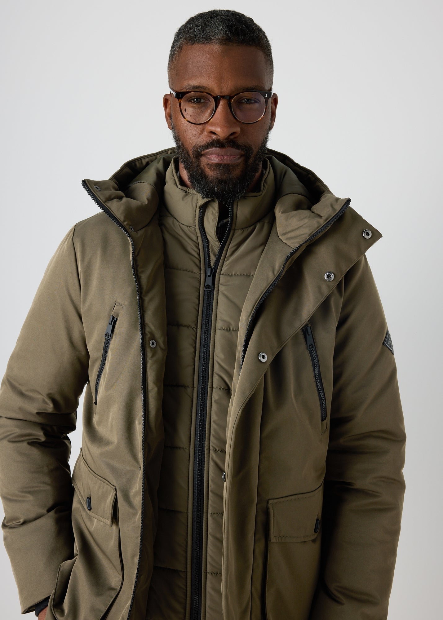 Khaki Hybrid Parka Jacket - S | Matalan