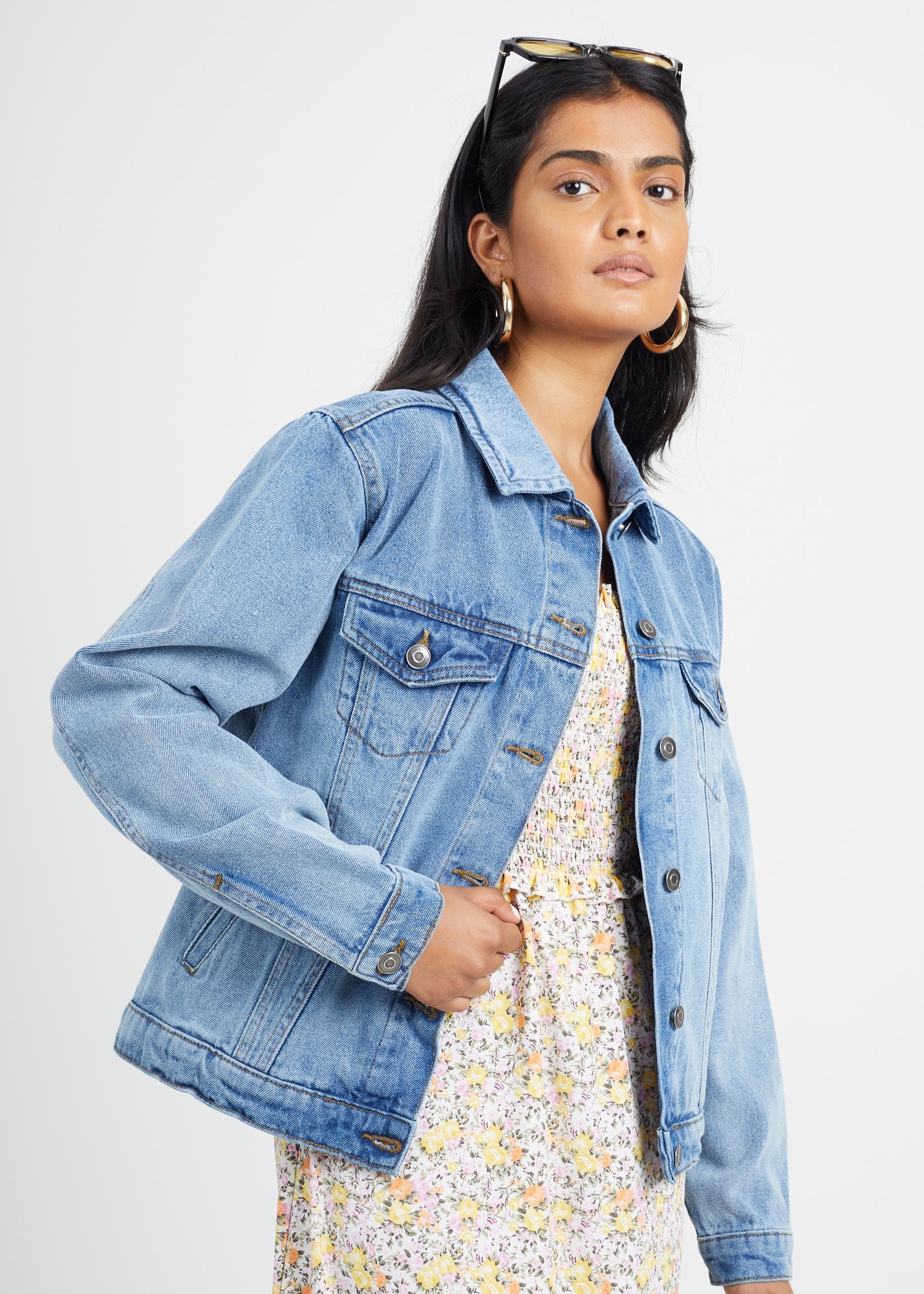Brave Soul Blue Western Style Denim Jacket - 10 | Matalan