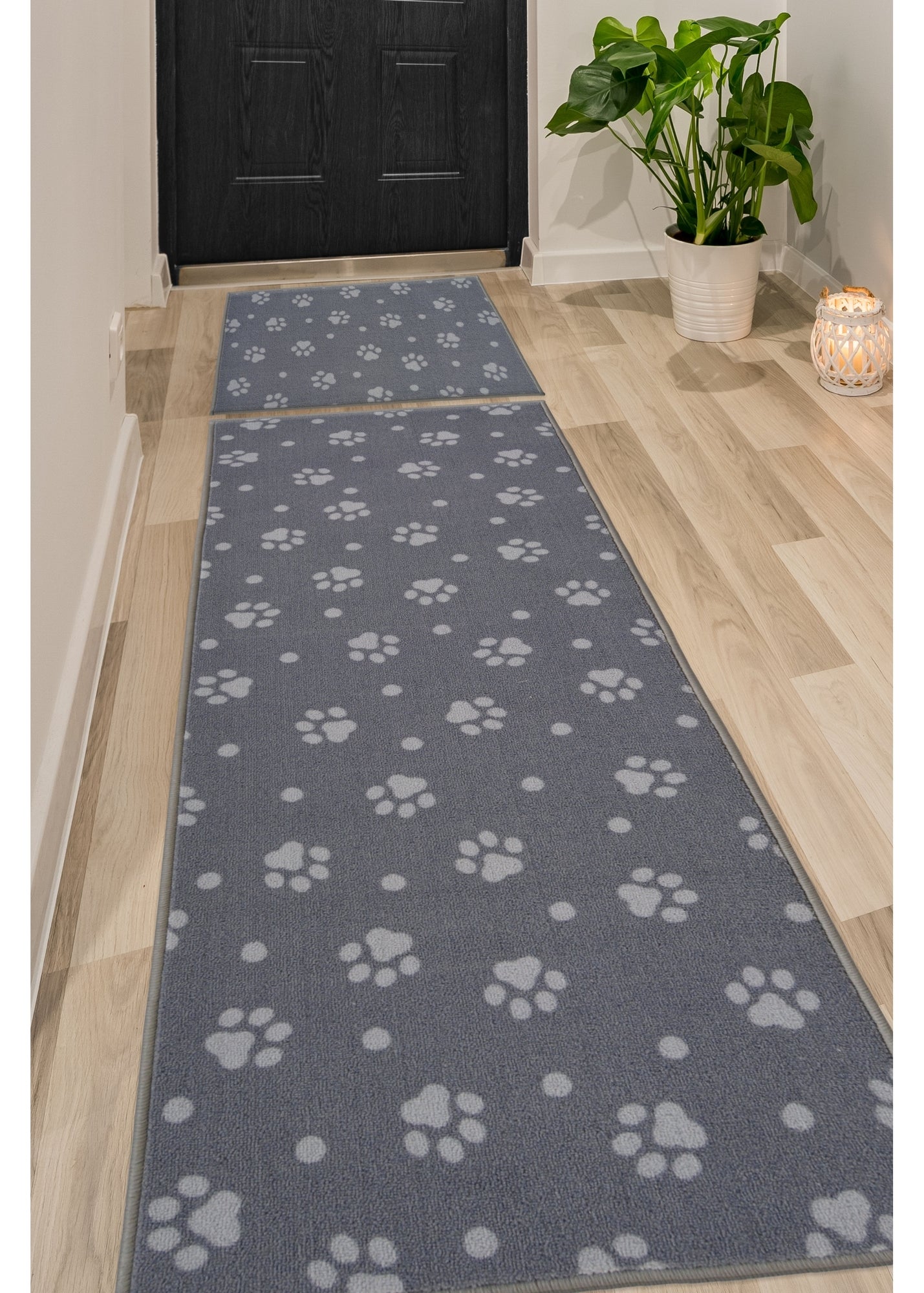 Paw Print Runner Rug Homemaker Grey Deco Paw Print Runner and Doormat - 57 X 150 (57 X 40 ...