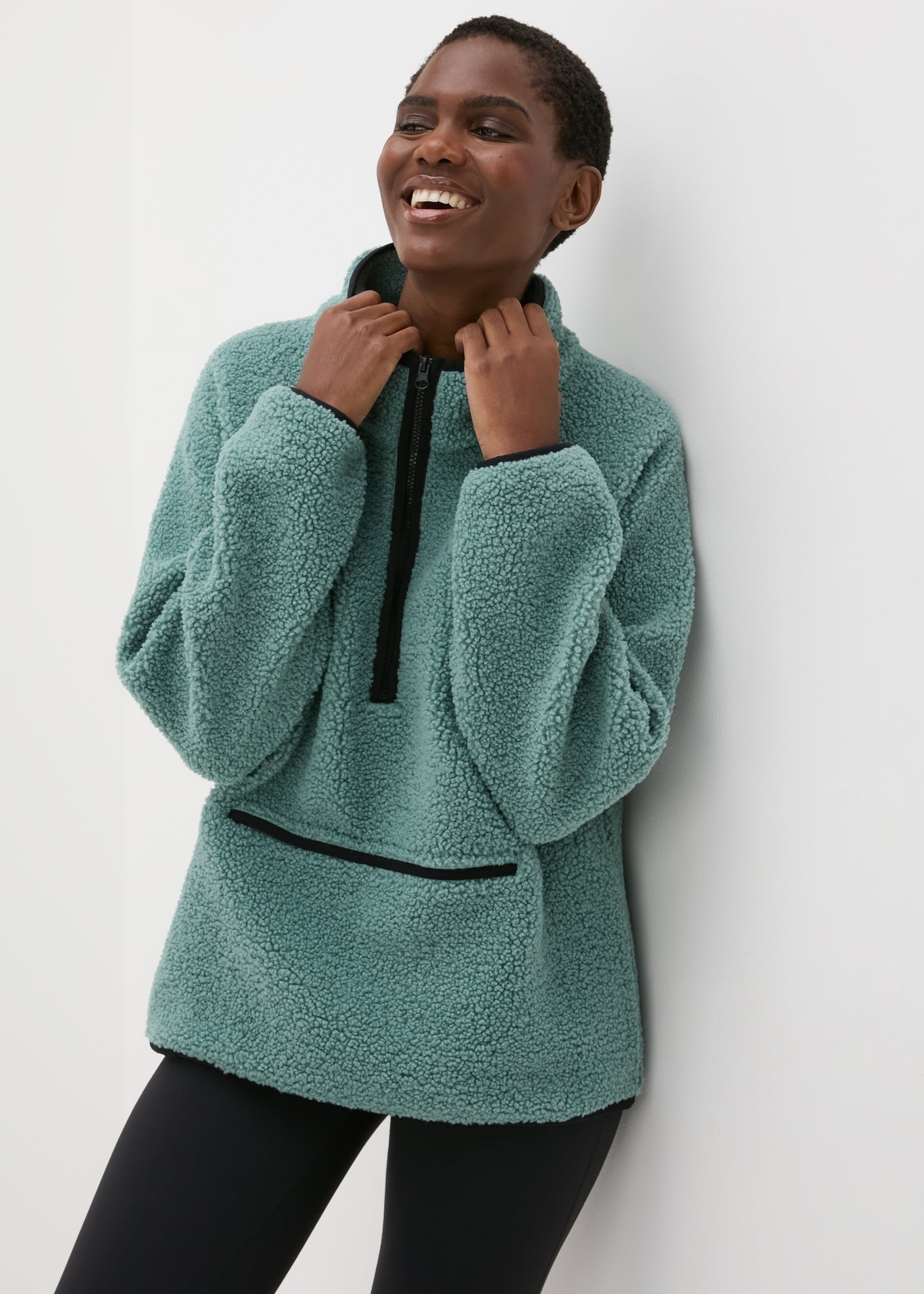 Souluxe Green Half Zip Fleece - S | Matalan