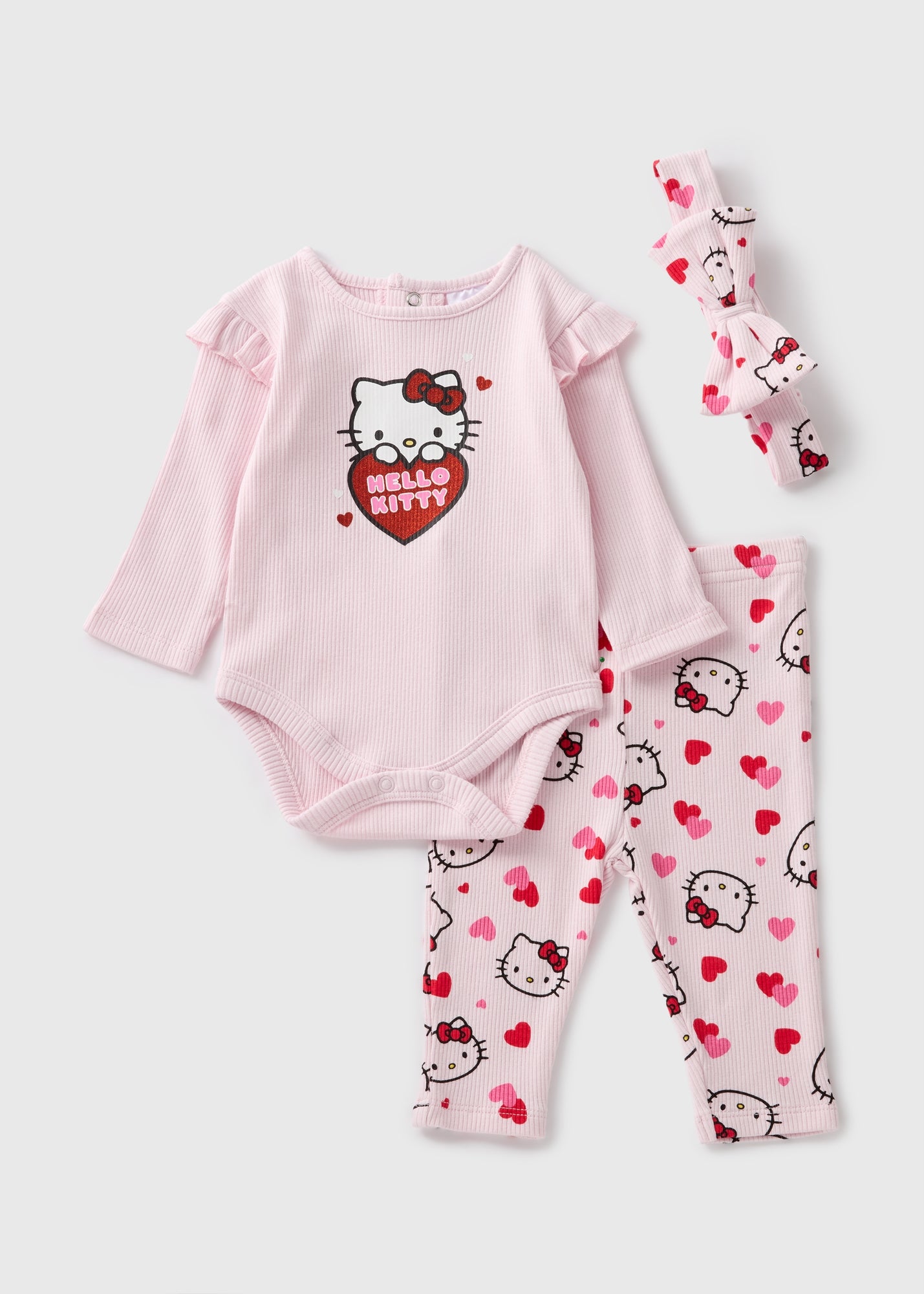 3 Pack Hello Kitty Girls Top & Legging Set (Newborn-18mths) - Up