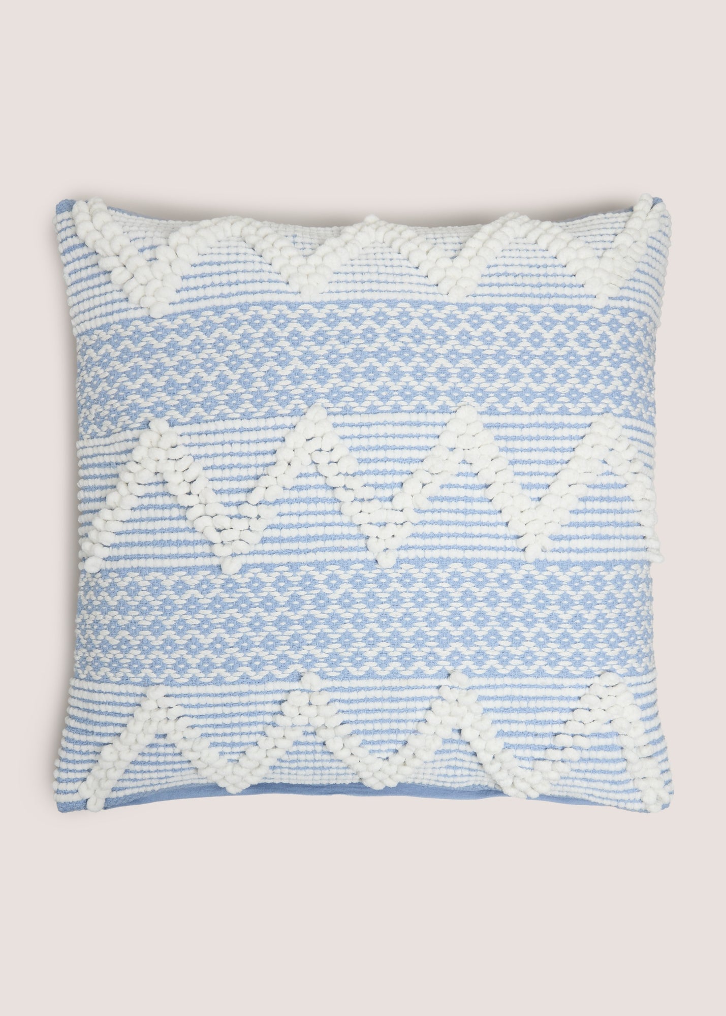 Blue Bobble Stripe Cushion | Matalan