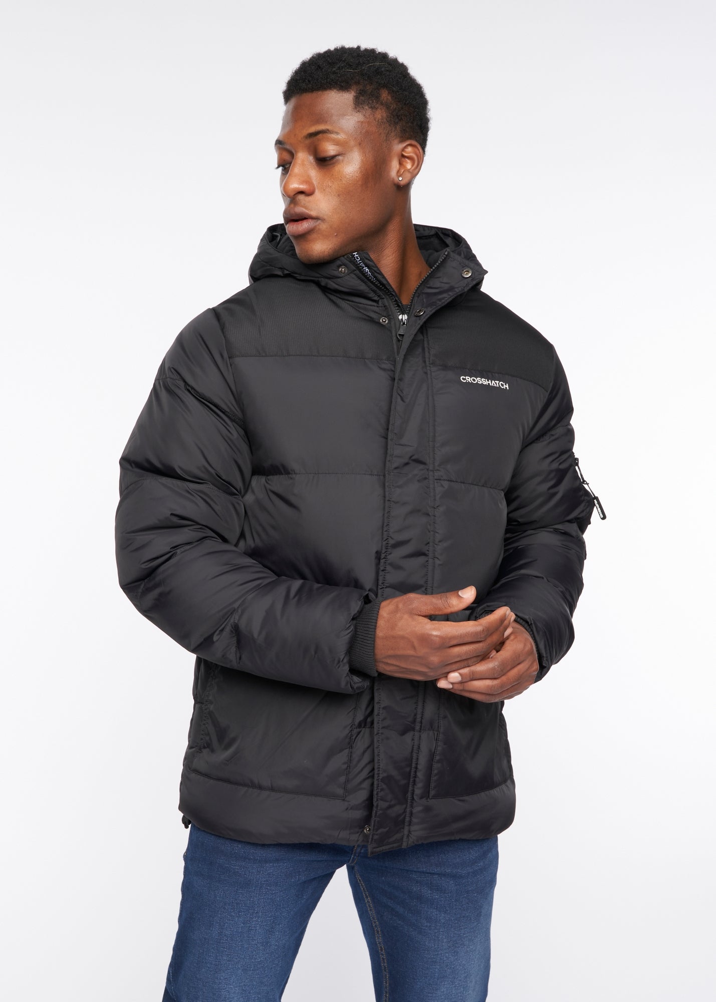 Crosshatch Black Bentlays Hooded Jacket - S | Matalan