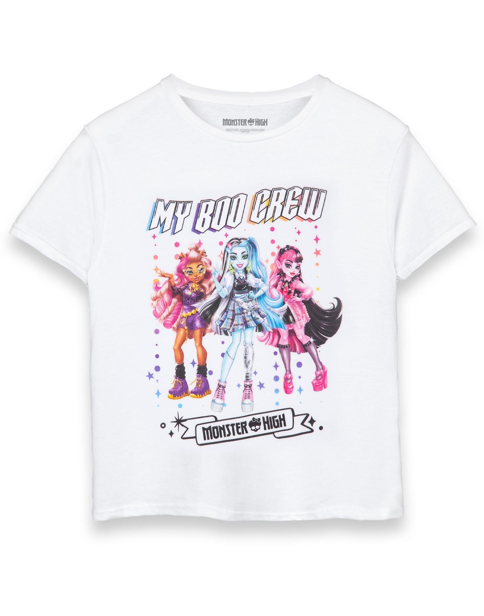 Vanilla Underground Monster High Girls White Boo Crew Short Sleeved T ...