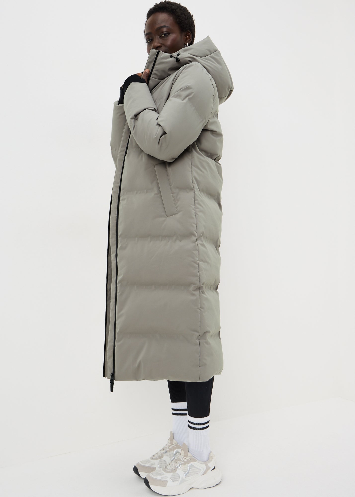 Grey Longline Showerproof Padded Coat - S | Matalan