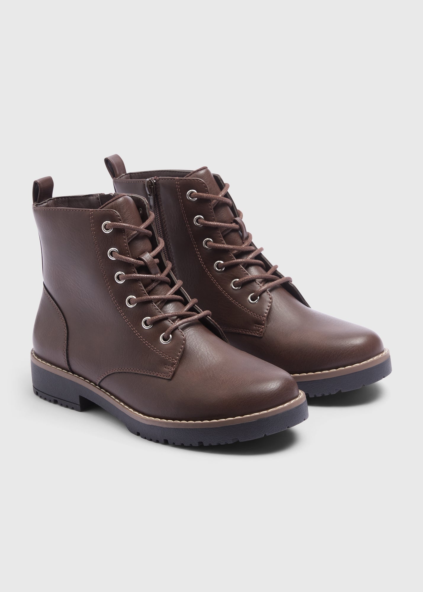 Soleflex Brown Lace Up Boots - Size 3