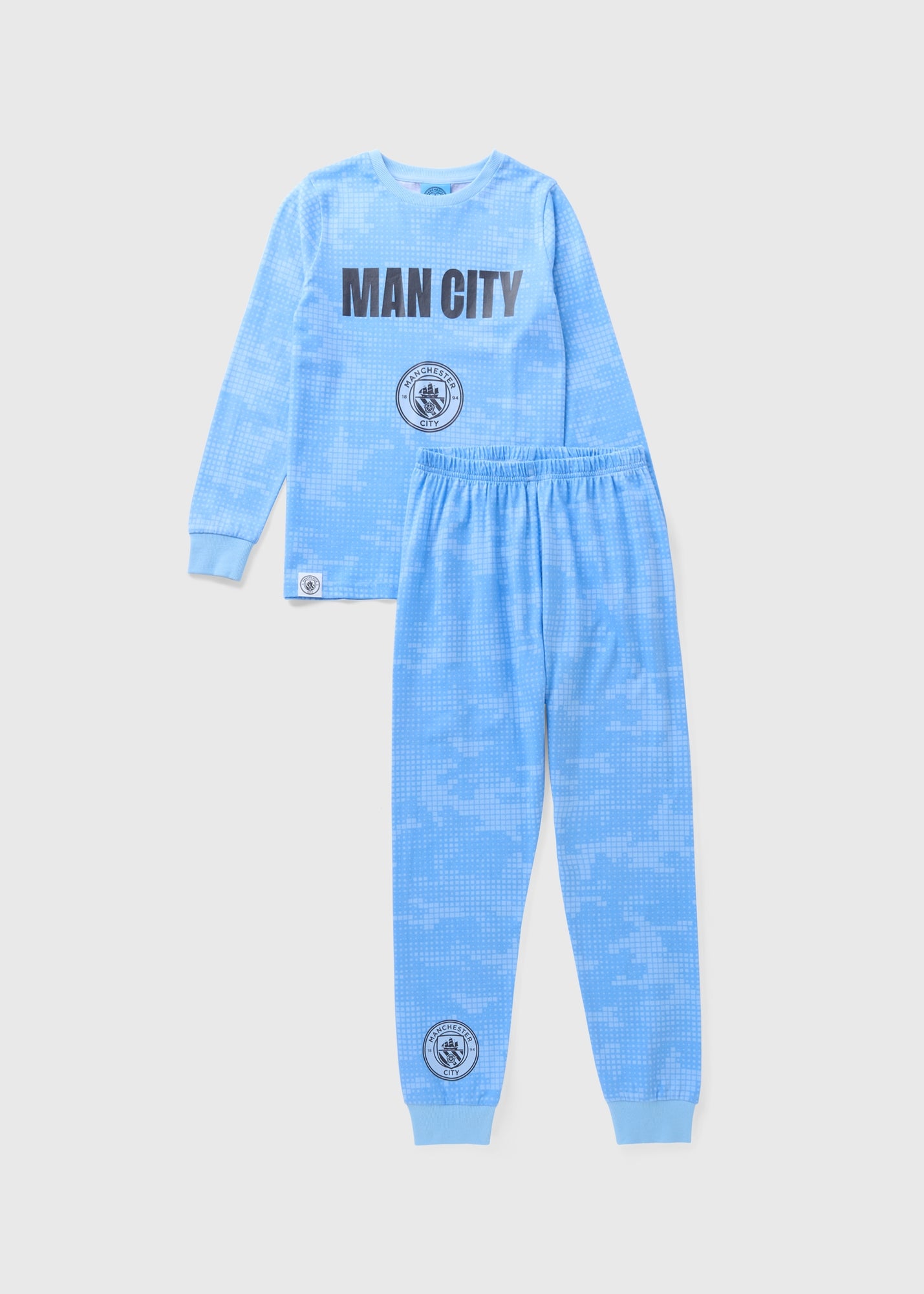 Pigiama Bambino Manchester City, Manica Corta, Set Ufficiale In Cotone