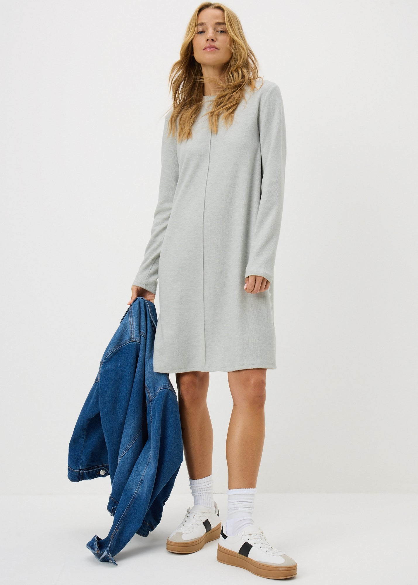 Grey Cosy Mini Dress - Size 8 | Matalan