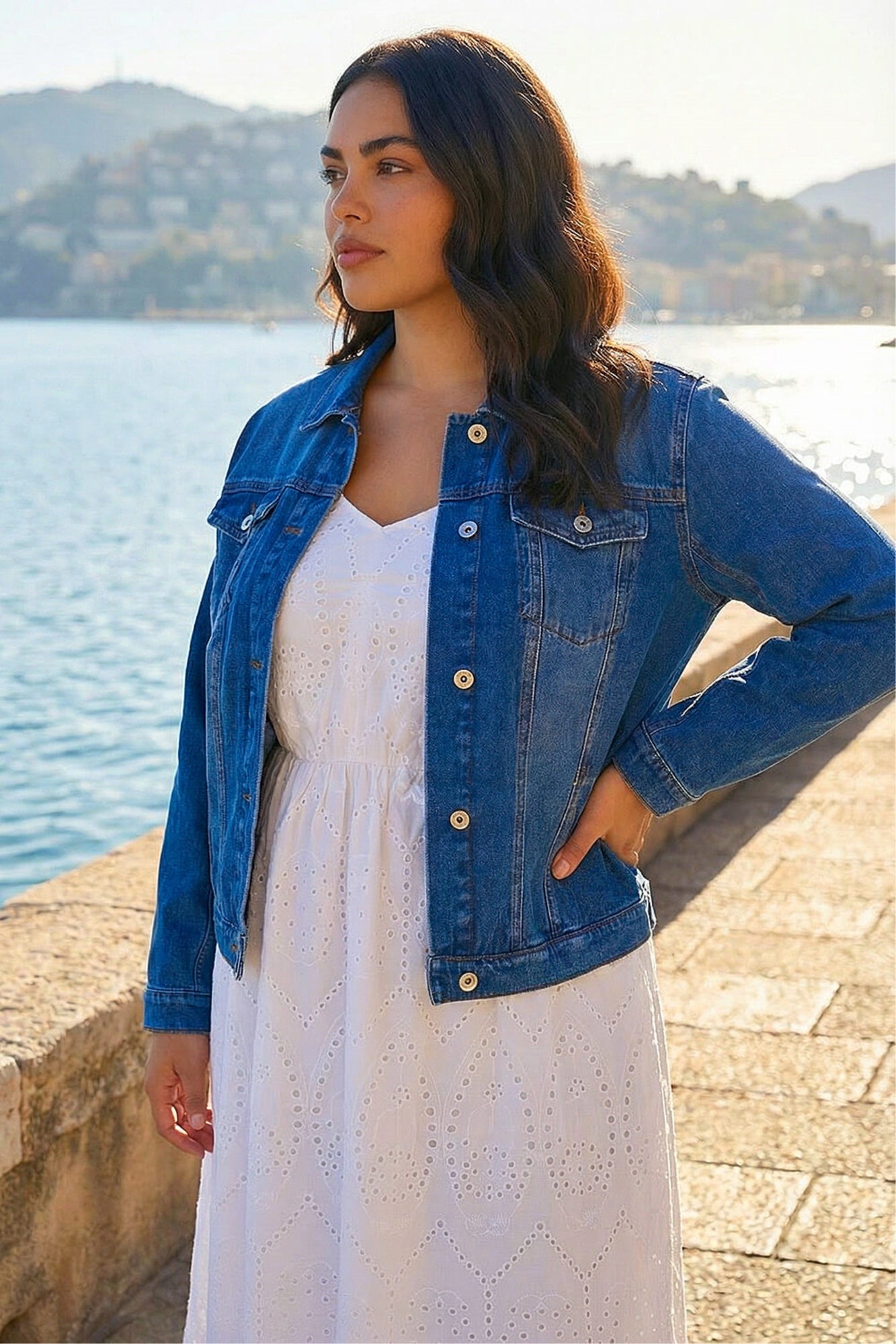 Roman Denim Curve Cotton Denim Jacket - 26-28 | Matalan