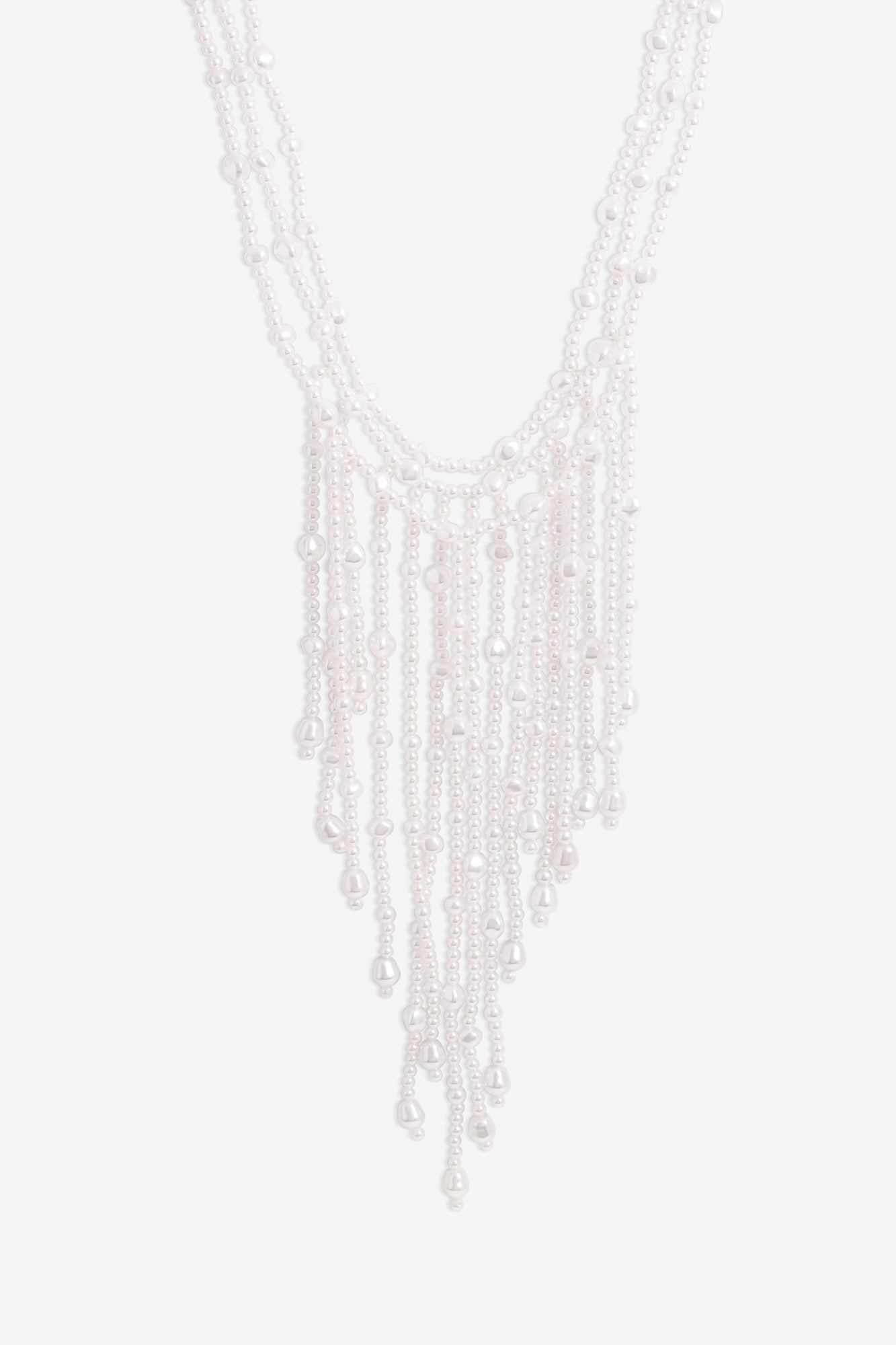 Mood Gold Pearl Cascade Statement Necklace - One Size | Matalan