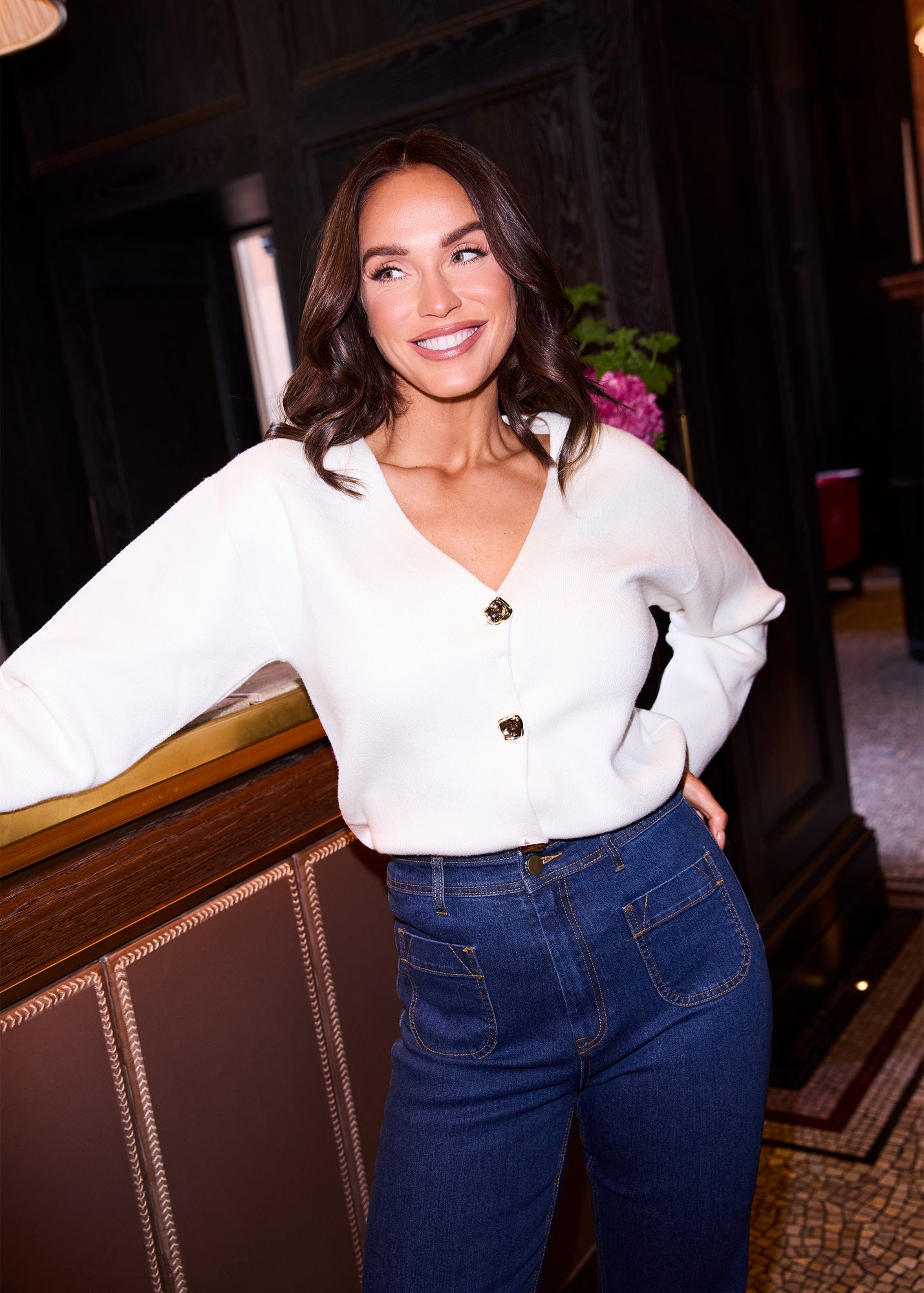 Little Mistress Oyster Structured Cardigan by Vicky Pattison - 8