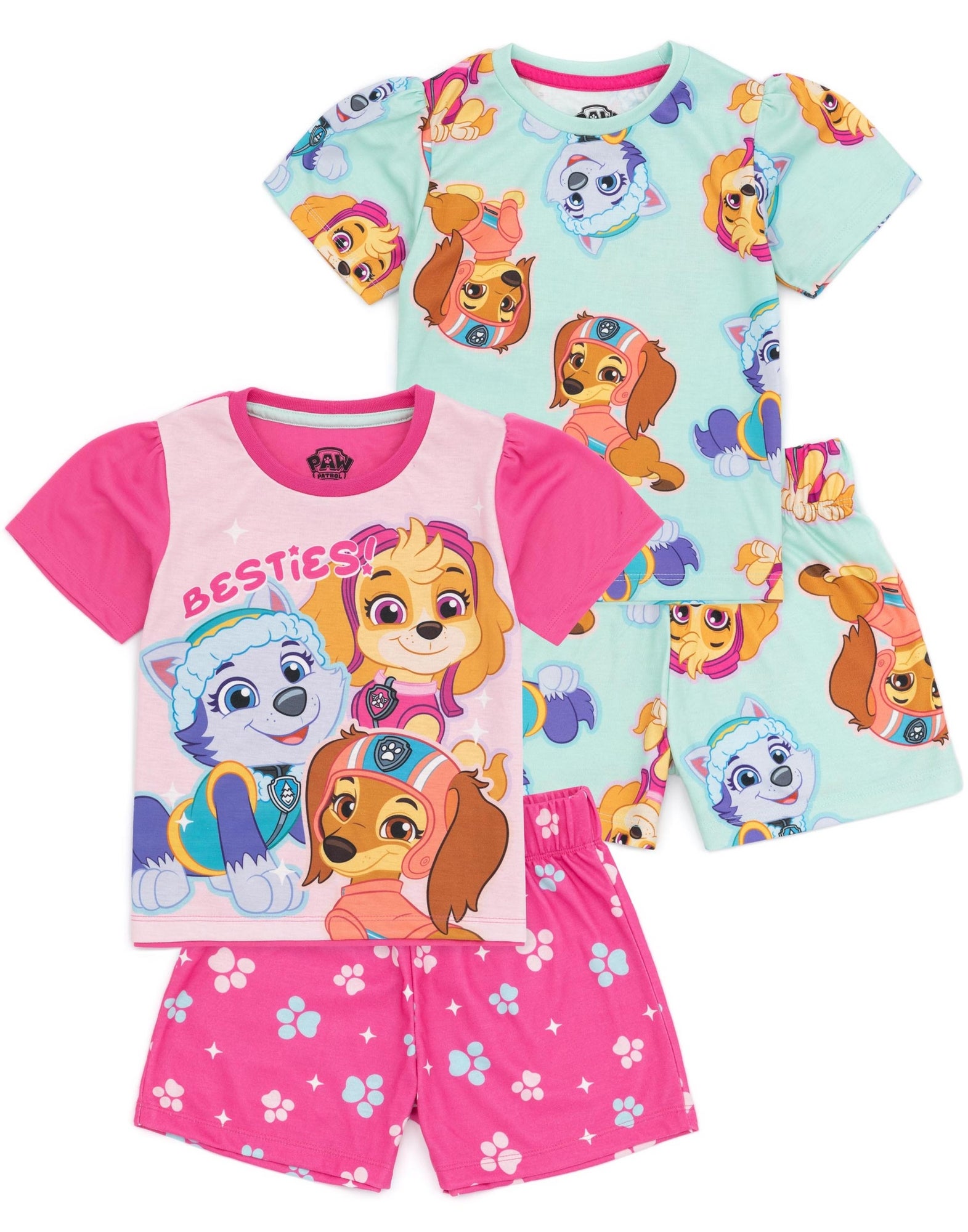 Pyjama Court Gabby's Dollhouse Pour Filles - Ensemble Volants Épaules Manches Courtes Enfants