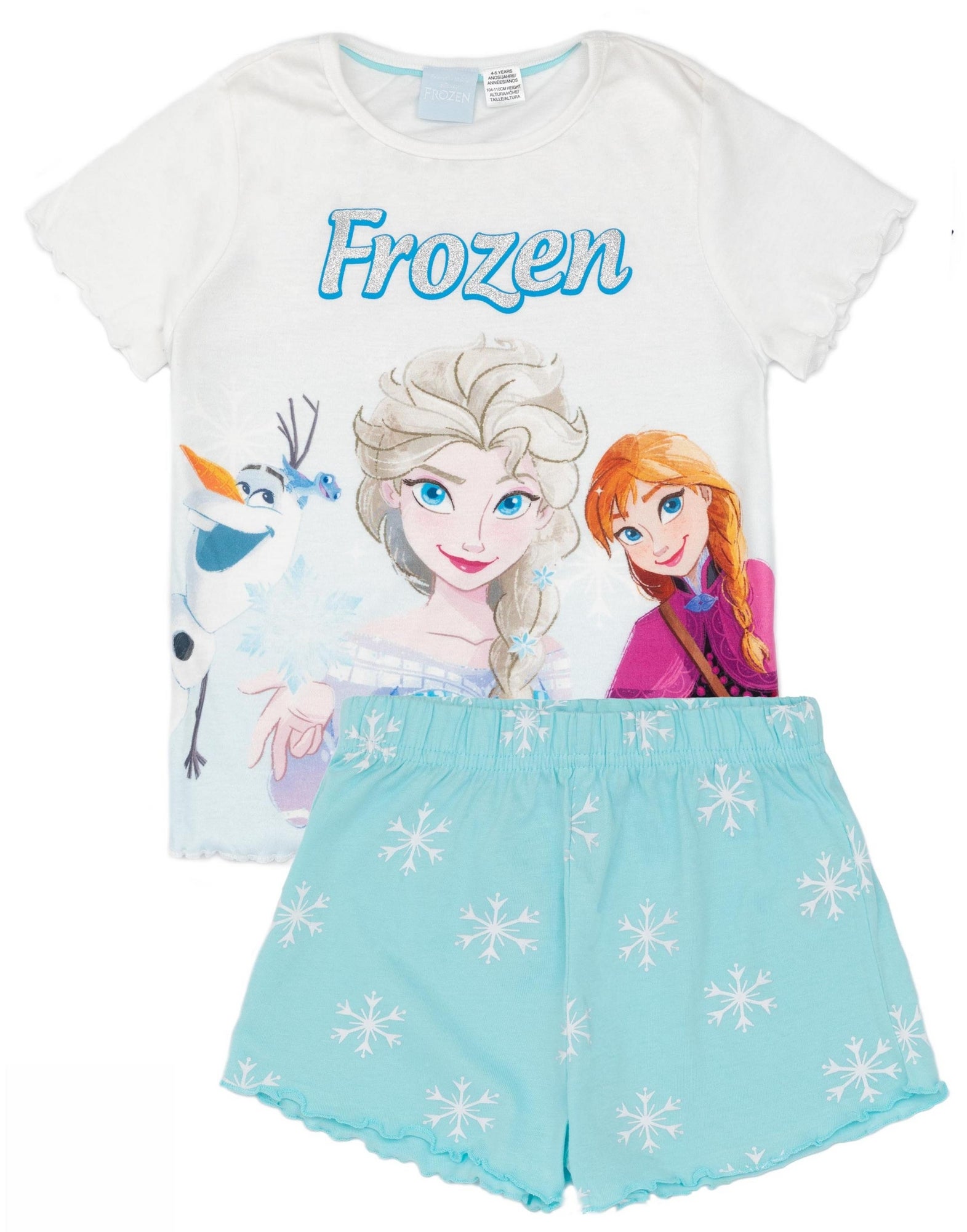 Vanilla Underground Disney Frozen Kids Blue Shortie Pyjamas (2-8 Years ...
