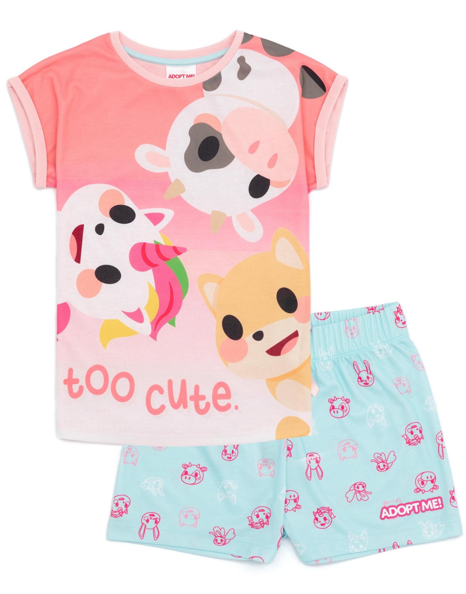 Adopt Me! Kids Shortie Pyjamas (4-12 Years) - Age 4-5 Years | Matalan