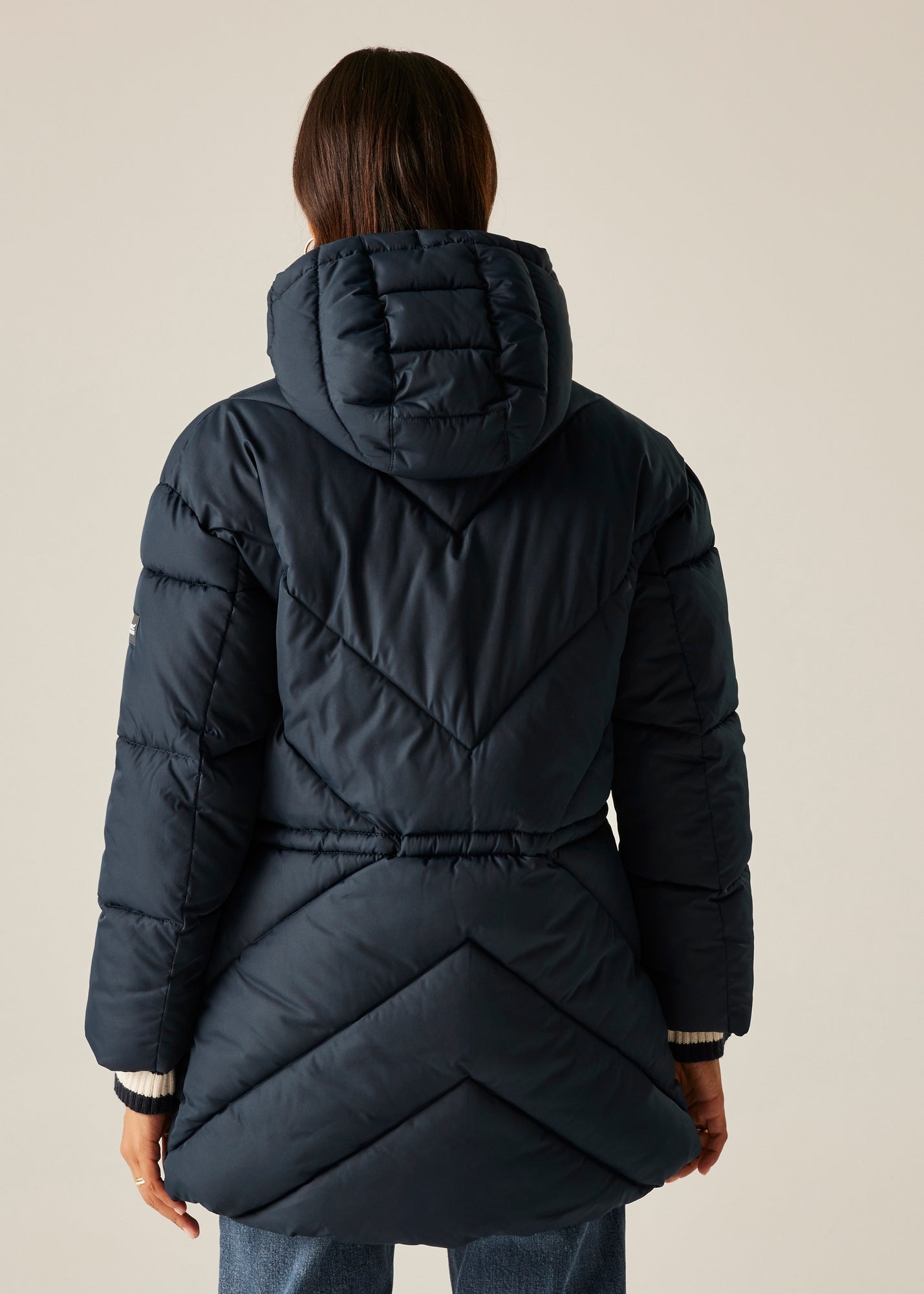 Izabel London Black Faux Fur Hood Textured Puffer Jacket - 14