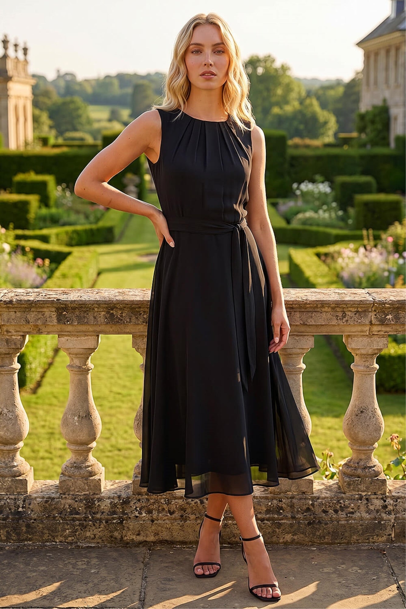 Lovedrobe Black Floral Velvet & Lace Midaxi Dress - 20 | Matalan