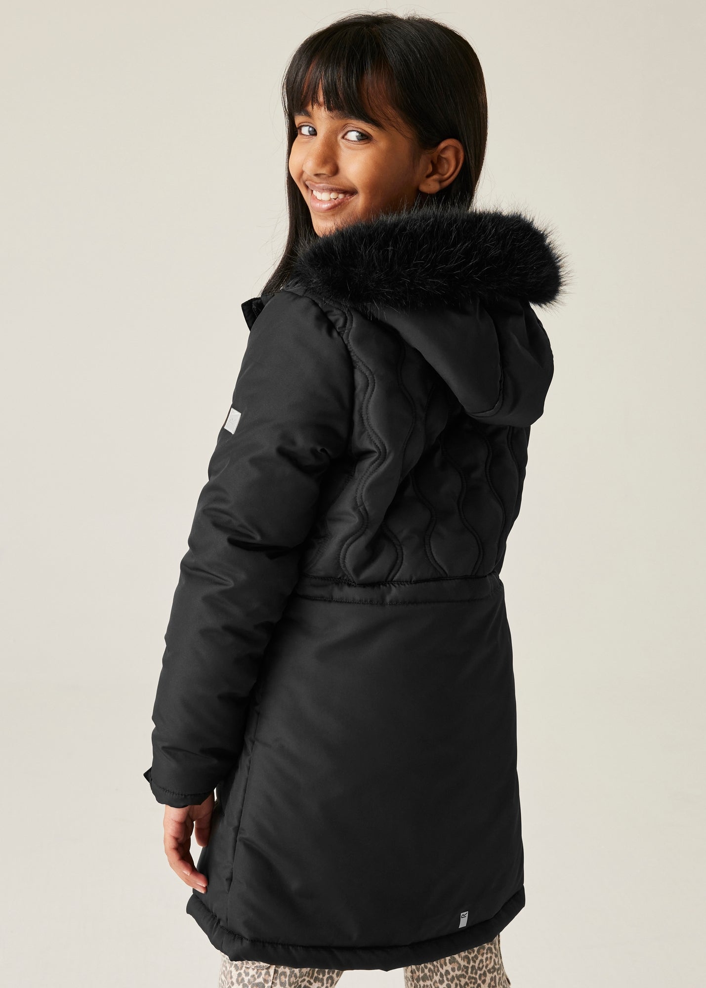 Izabel London Red Faux Fur Hood Thigh Length Puffer Jacket - XL