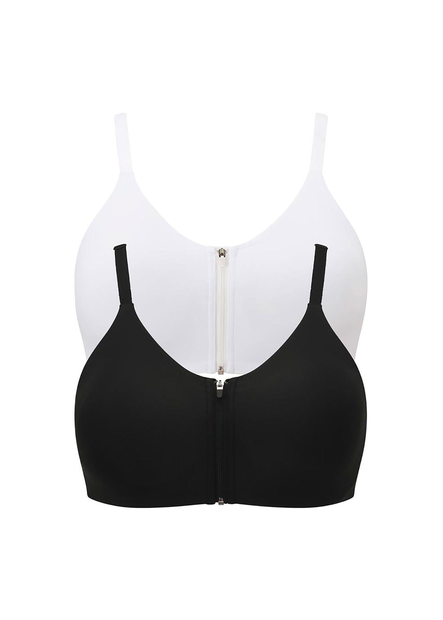 Cotton Traders Multi 2 Pack Abby Zip Front Comfort Bras - 38DD