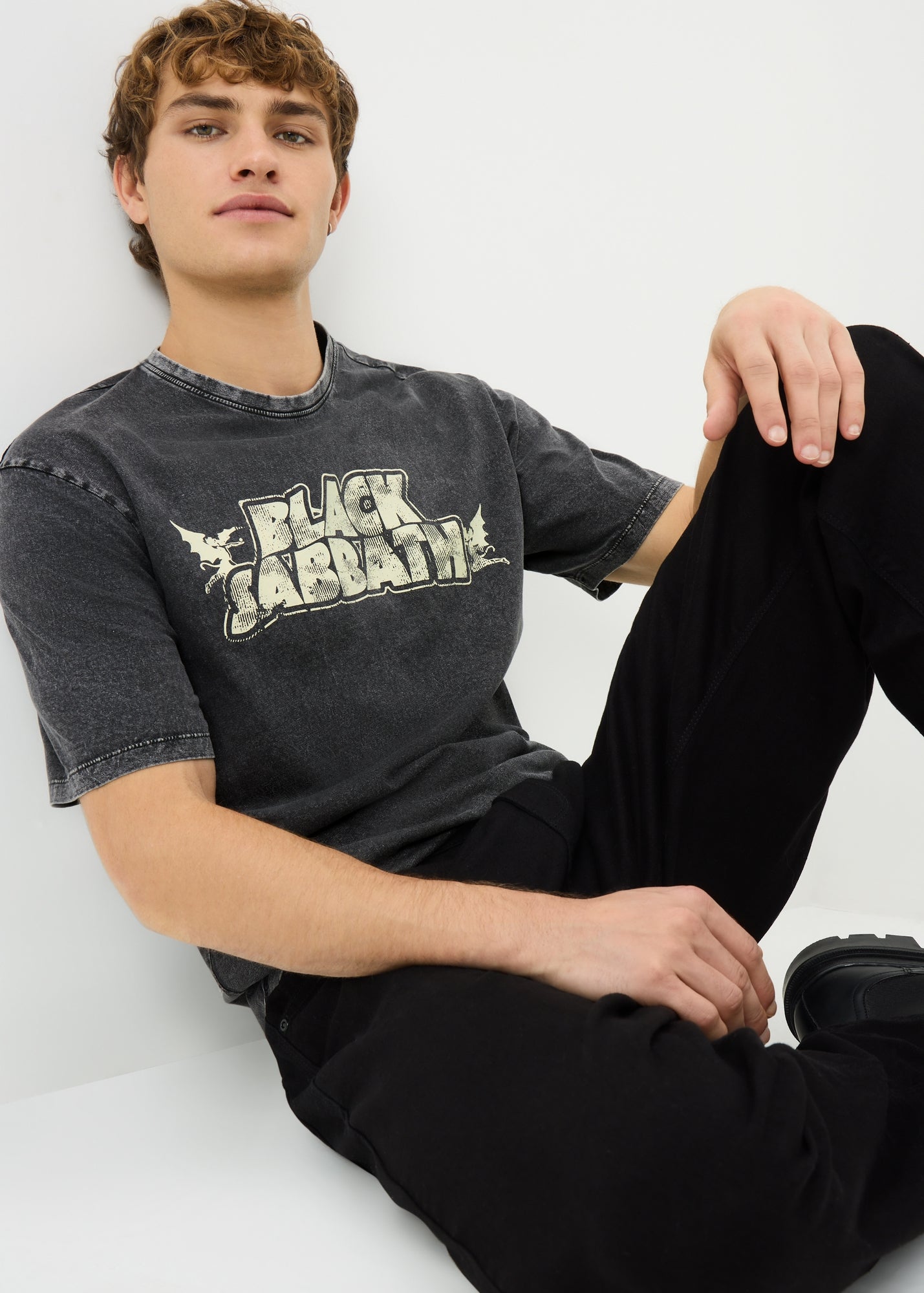 Charcoal Black Sabbath T-Shirt - S | Matalan