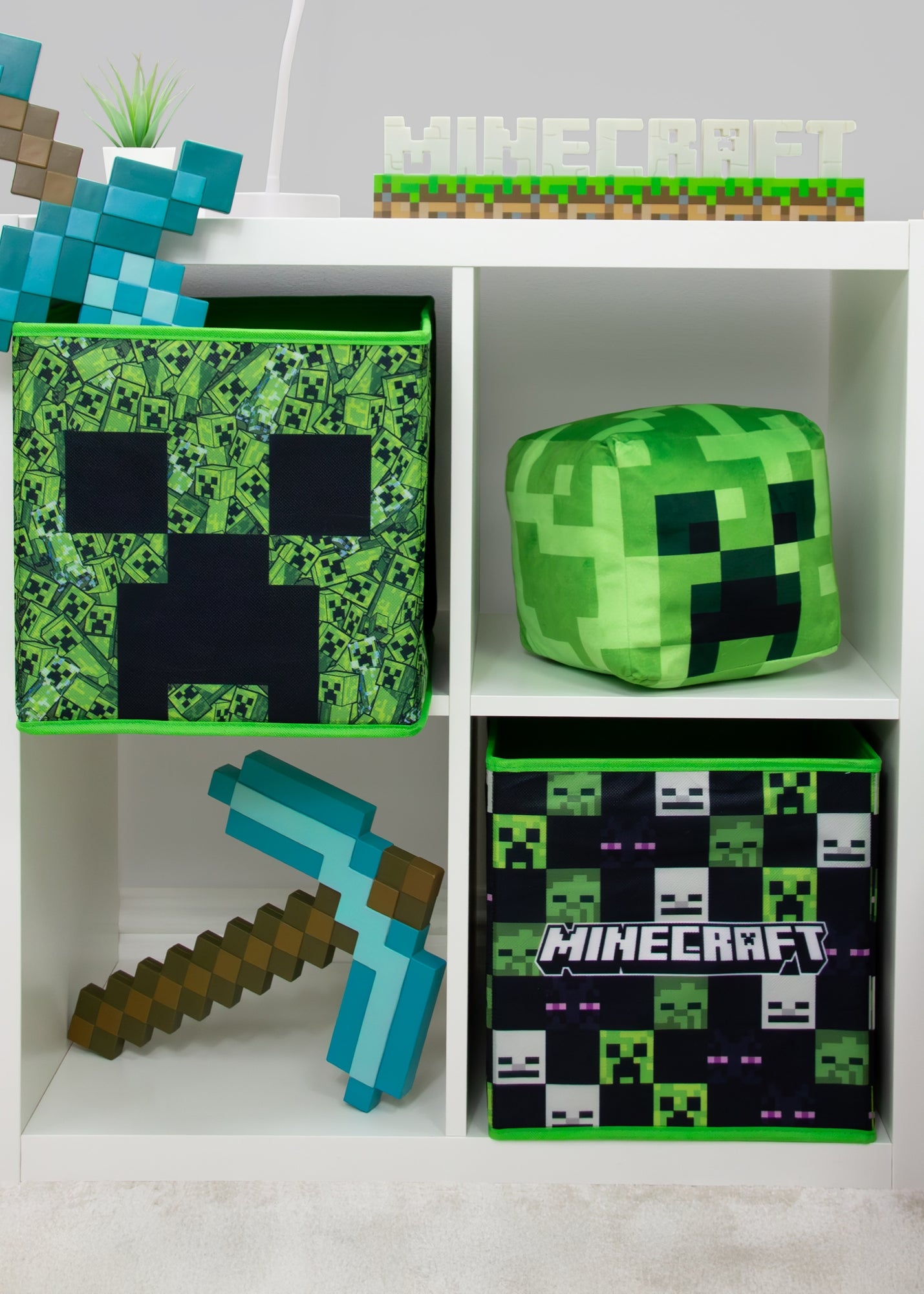 Minecraft Box Size Minecraft Survival Green 2 Pack Storage Box - One Size | Matalan