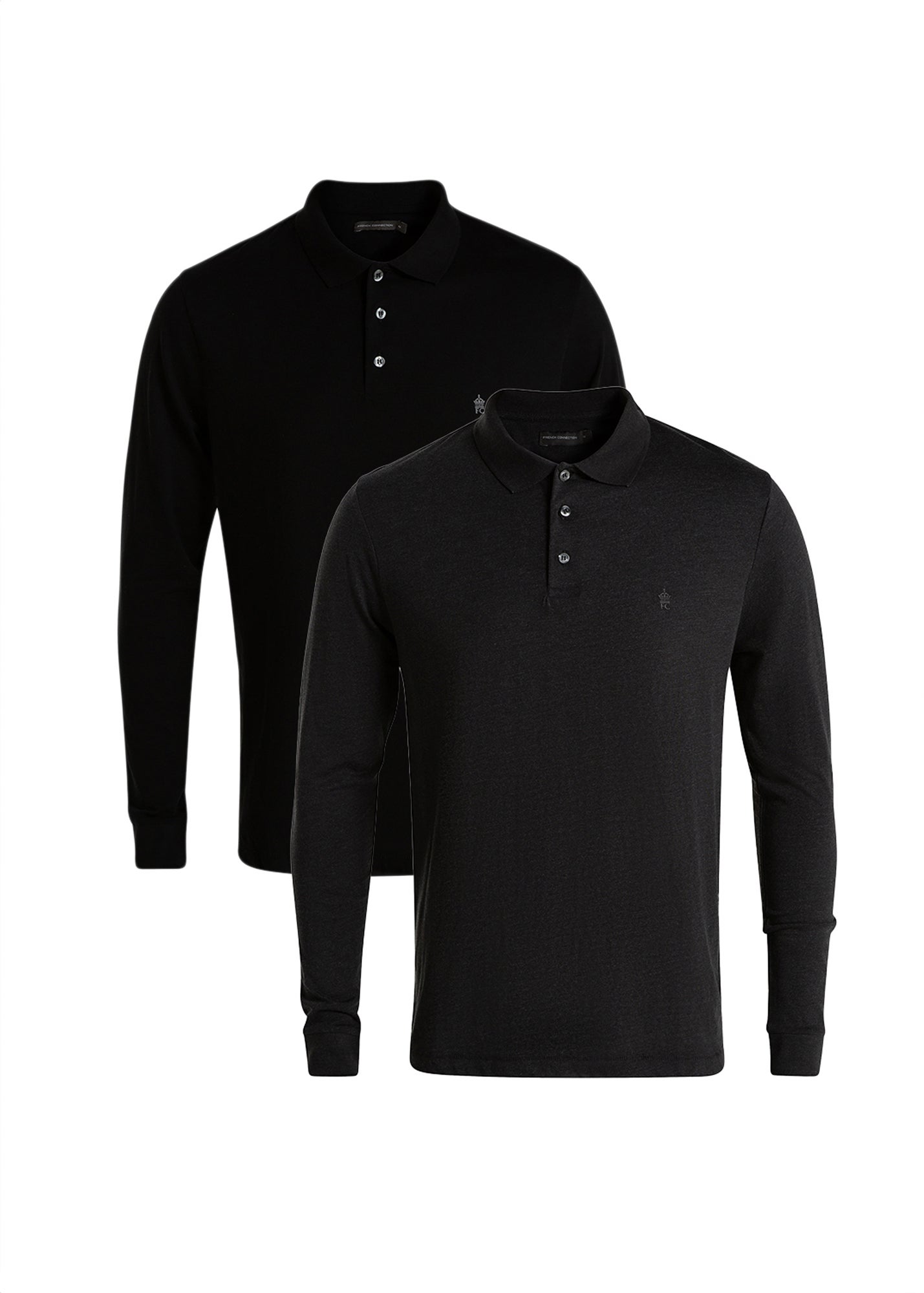 Tokyo Laundry Light Grey Long Sleeve Cotton Polo Shirt - XL