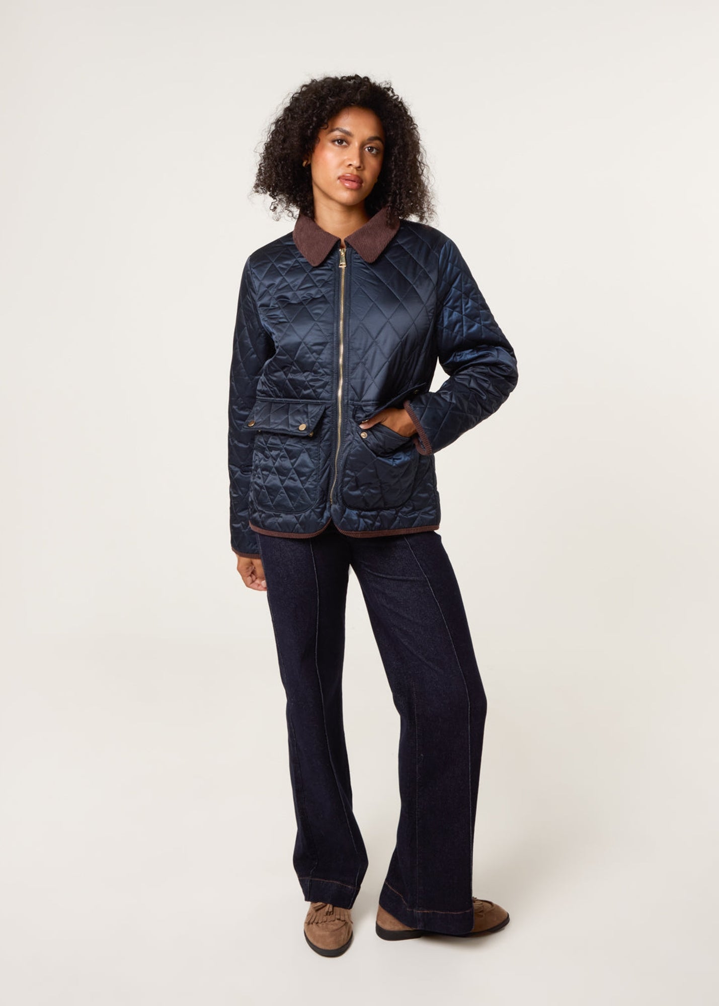 Blue Vanilla Cream Collarless Toggle Detail Fur Jacket - M | Matalan