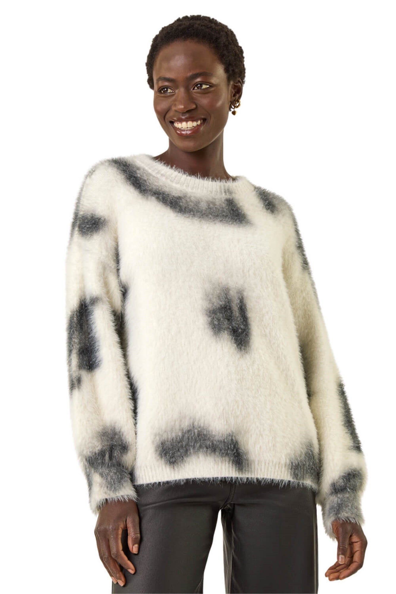 アメリ[AMERI]PAINT CHECK FLUFFY KNIT AMARYLLIS FLUFF KNIT