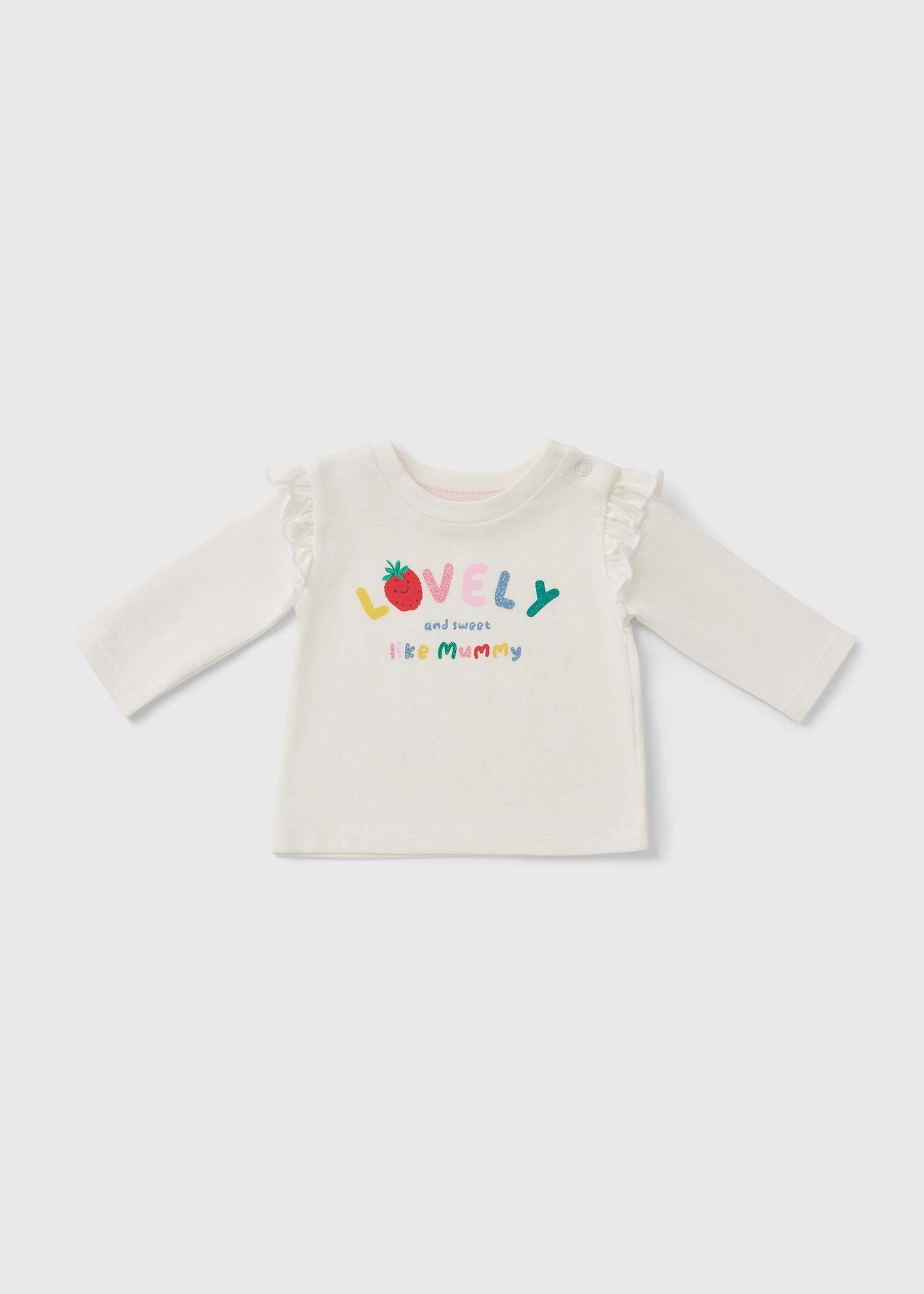 Baby White Long Sleeve Lovely Mummy T-Shirt (0-23mths) - Up to 1