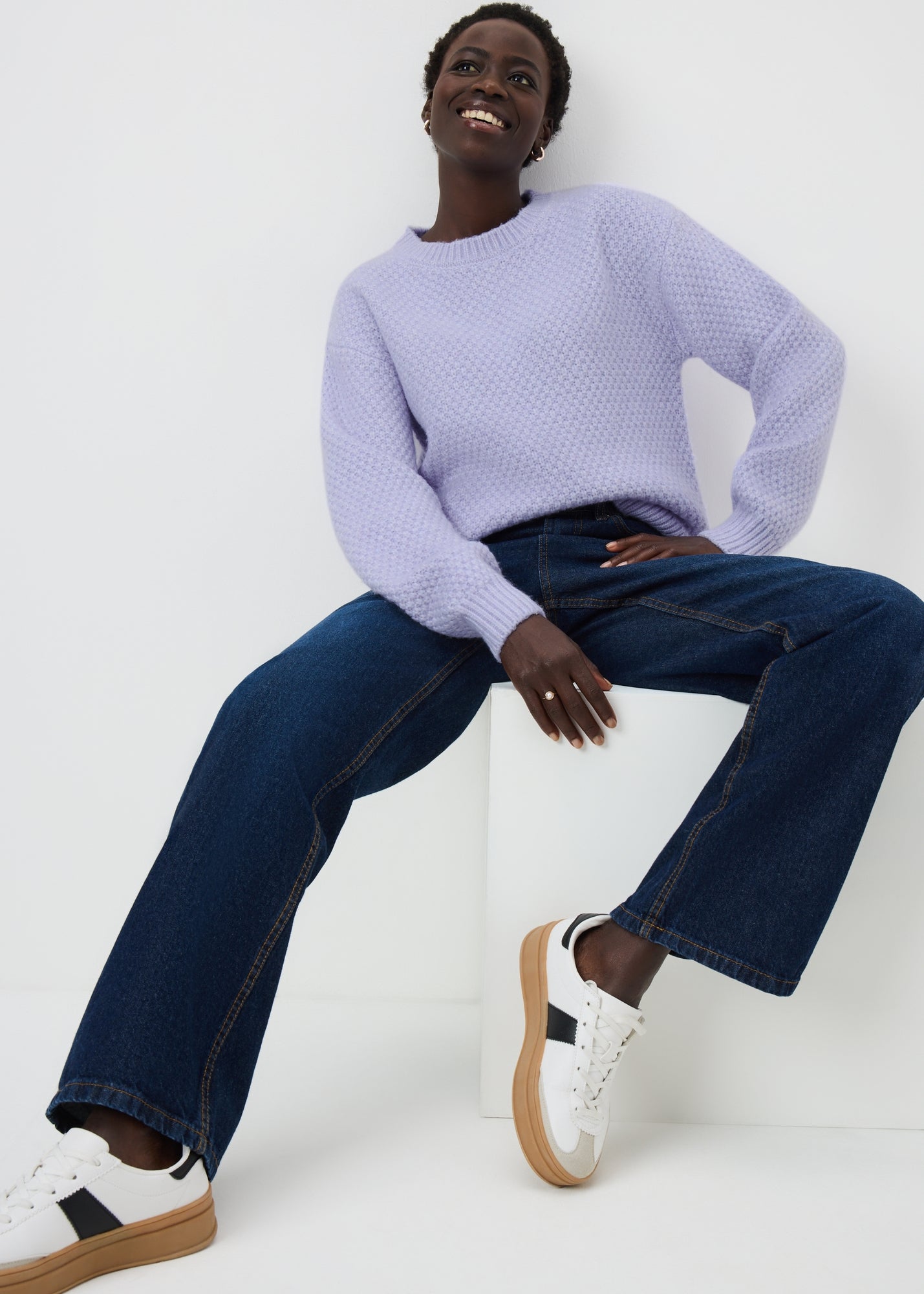 Lilac Stitch Jumper - XS | Matalan