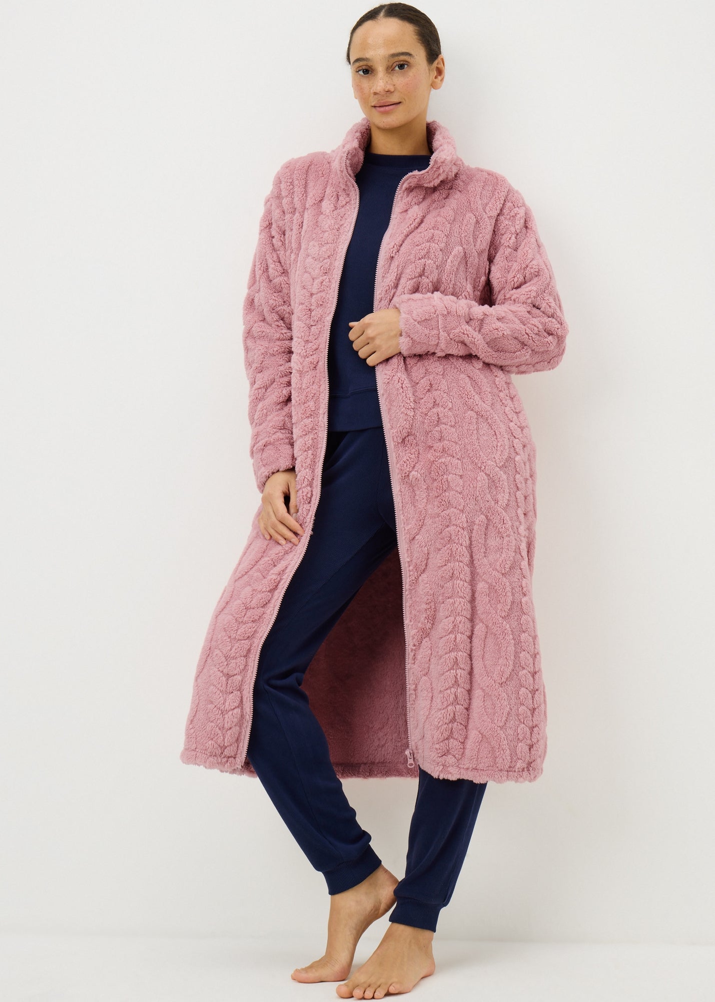 Pink Ladies Dressing Gowns Matalan Buy Pink Textured Zip Up Dressing Gown  Matalan