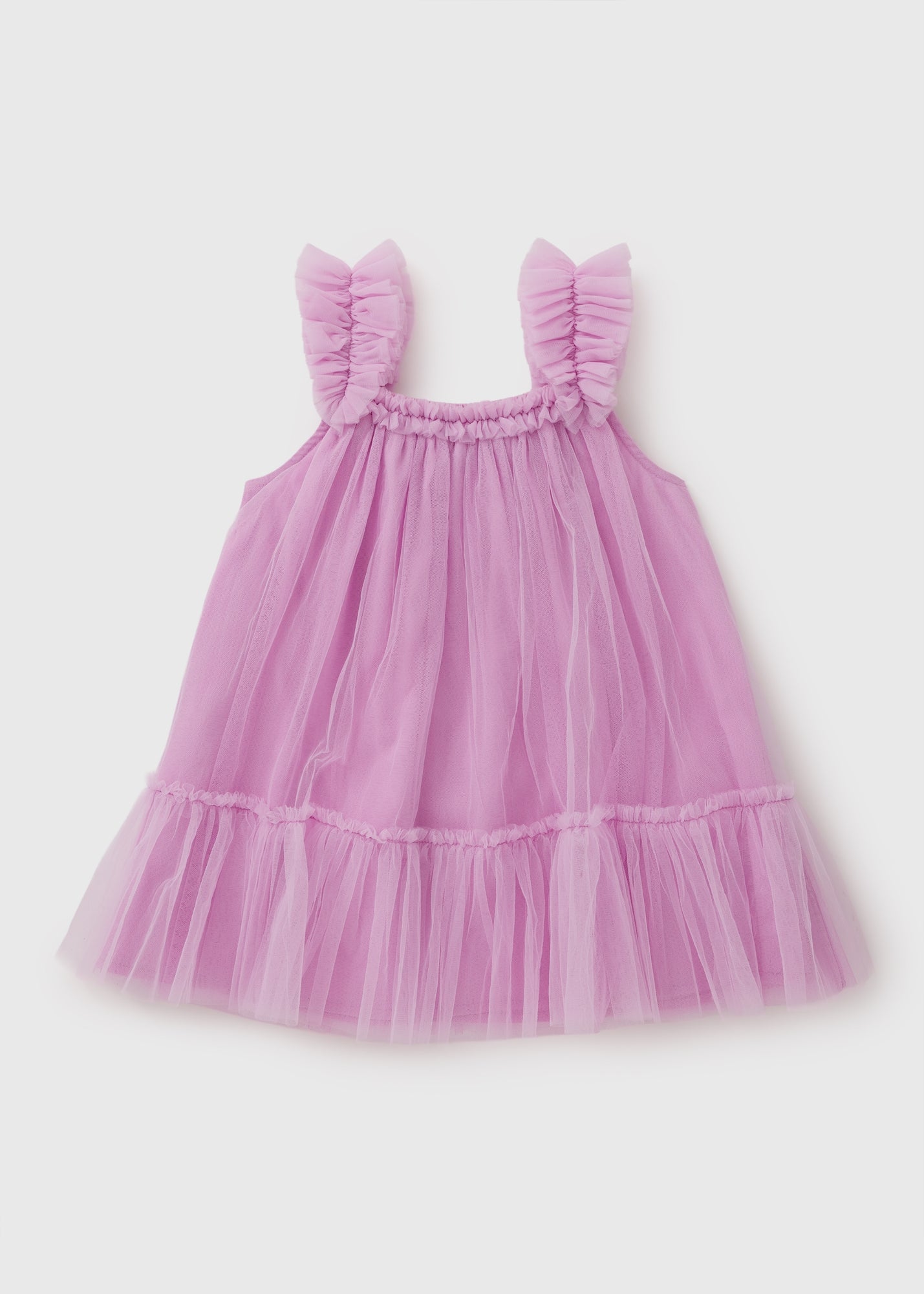 Girls Pink Frill Tulle Mesh Dress (1-10yrs) - 1-1.5 Yrs | Matalan