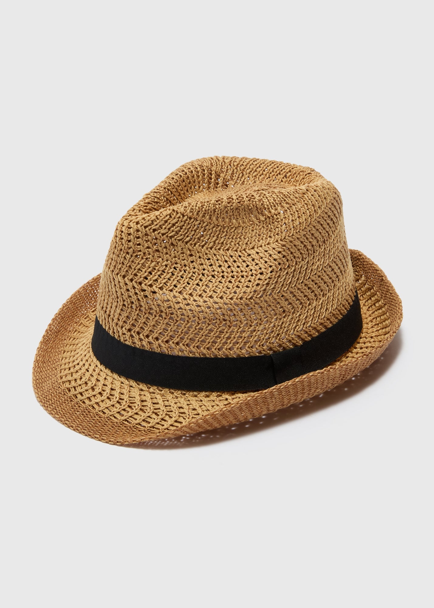 Brown Plait Yarn Trilby Hat - S/M | Matalan