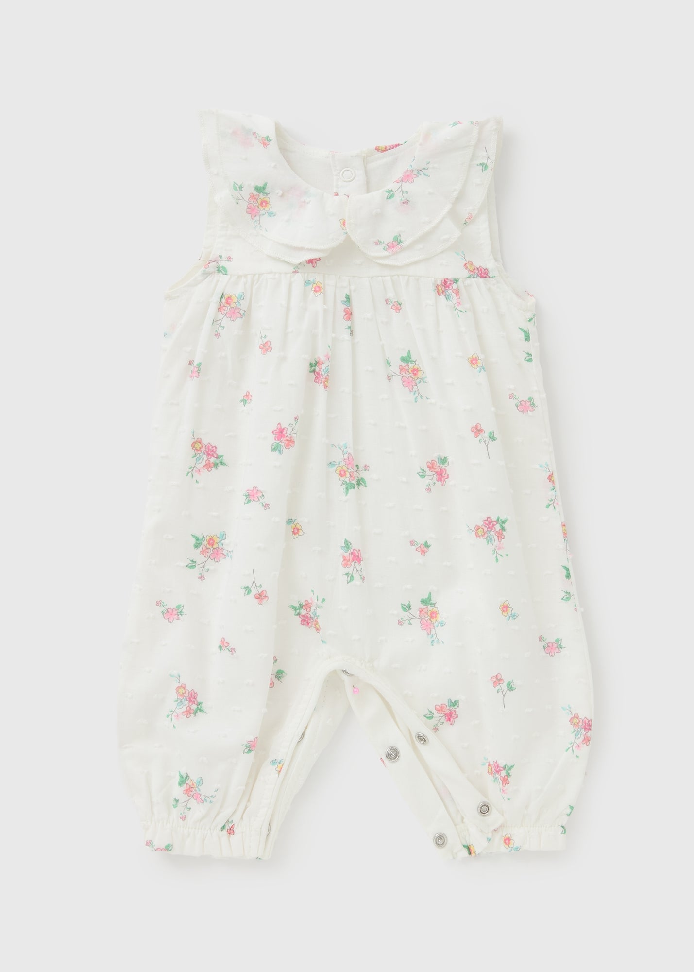 2 Pack Baby Pink Floral Frill Rompers (Newborn-12tmhs) - First 