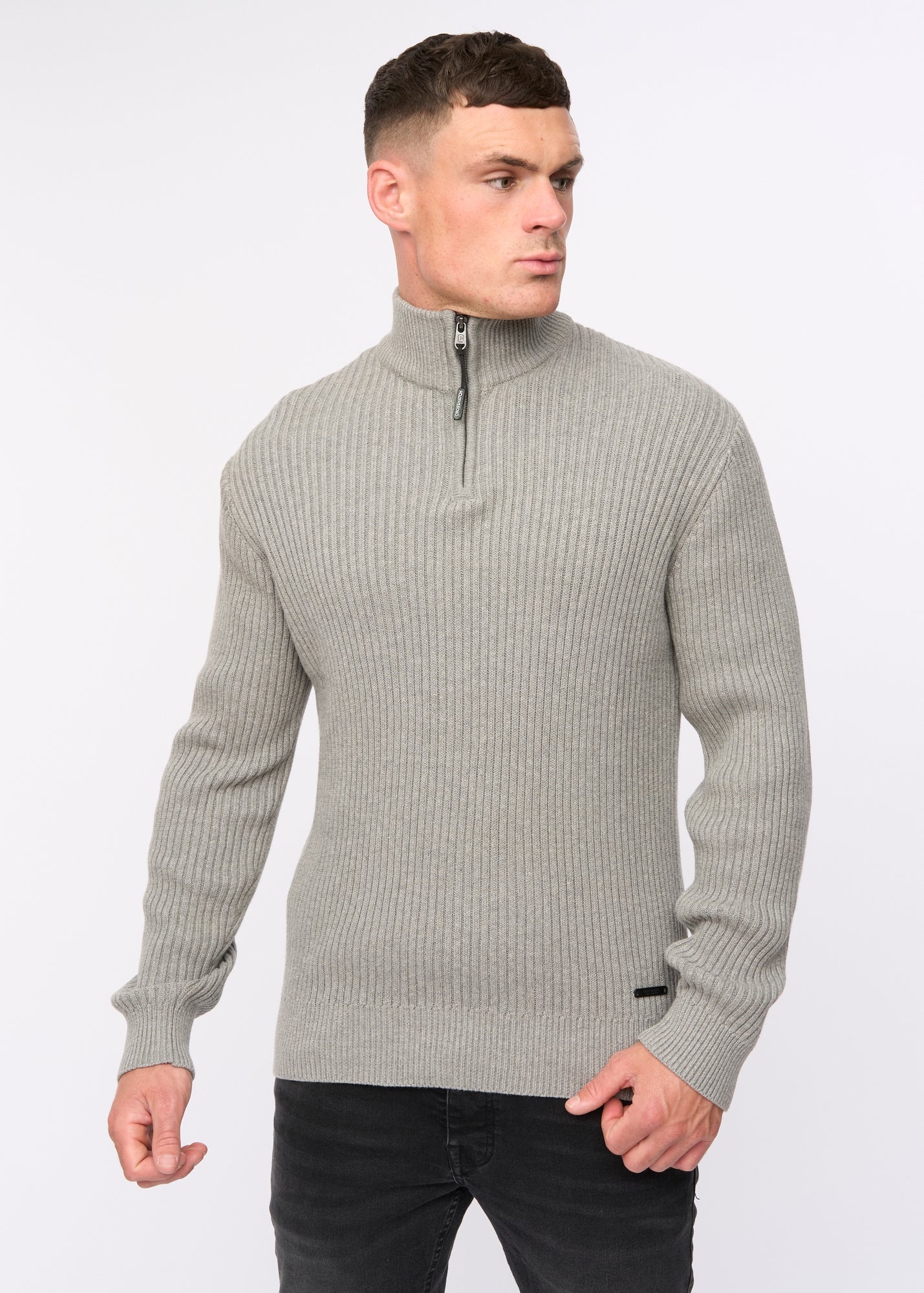Crosshatch Grey Havaline 1/4 Zip Knit - M | Matalan