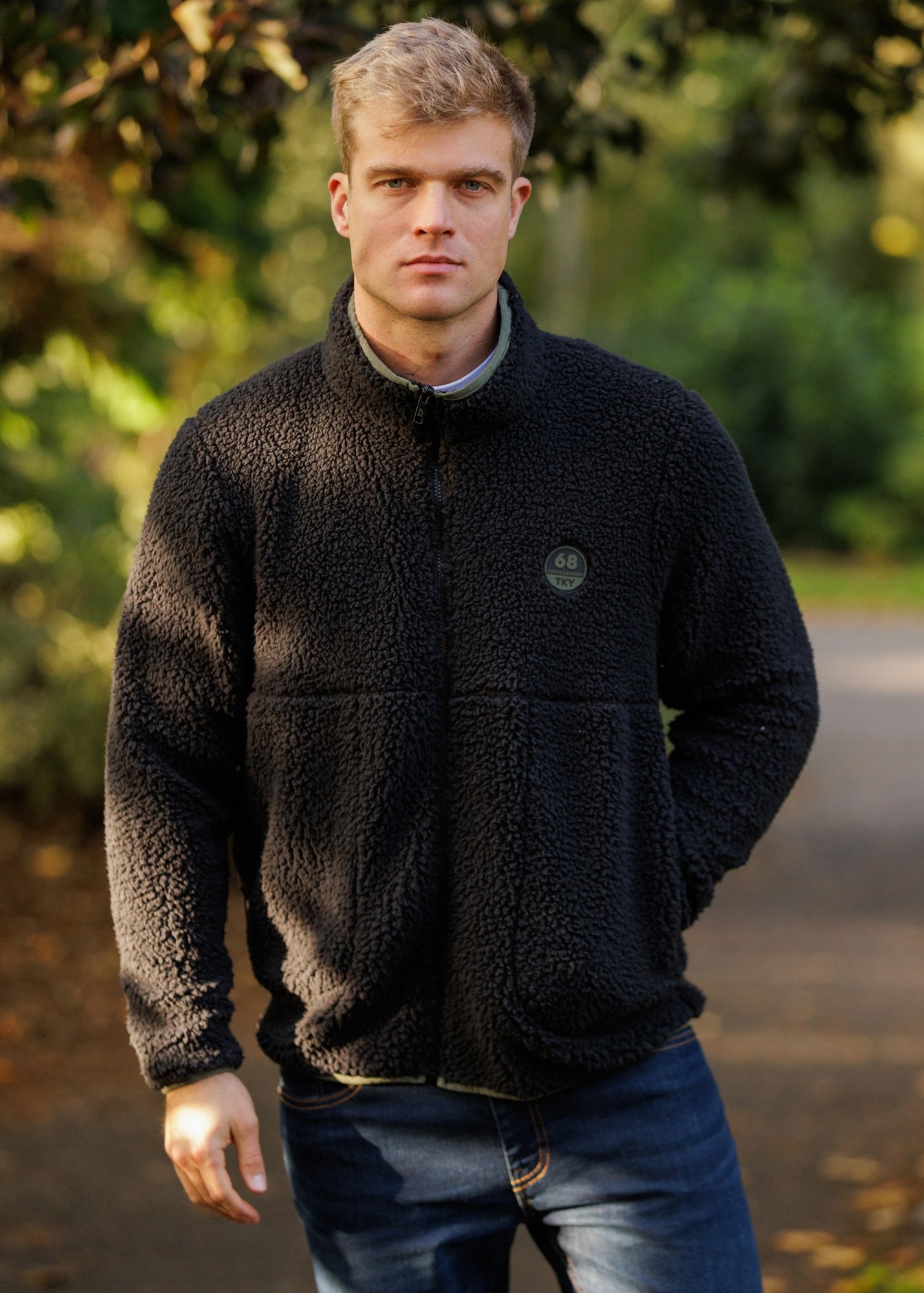 Tokyo Laundry Black Funnel Neck Sherpa Zip-Through Fleece - S