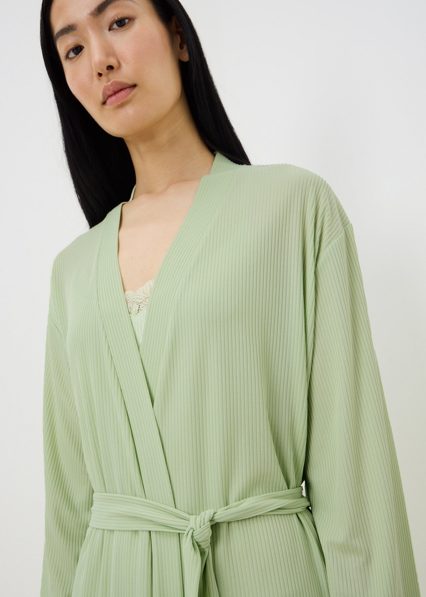 Green Ribbed Dressing Gown - Extra small | Matalan