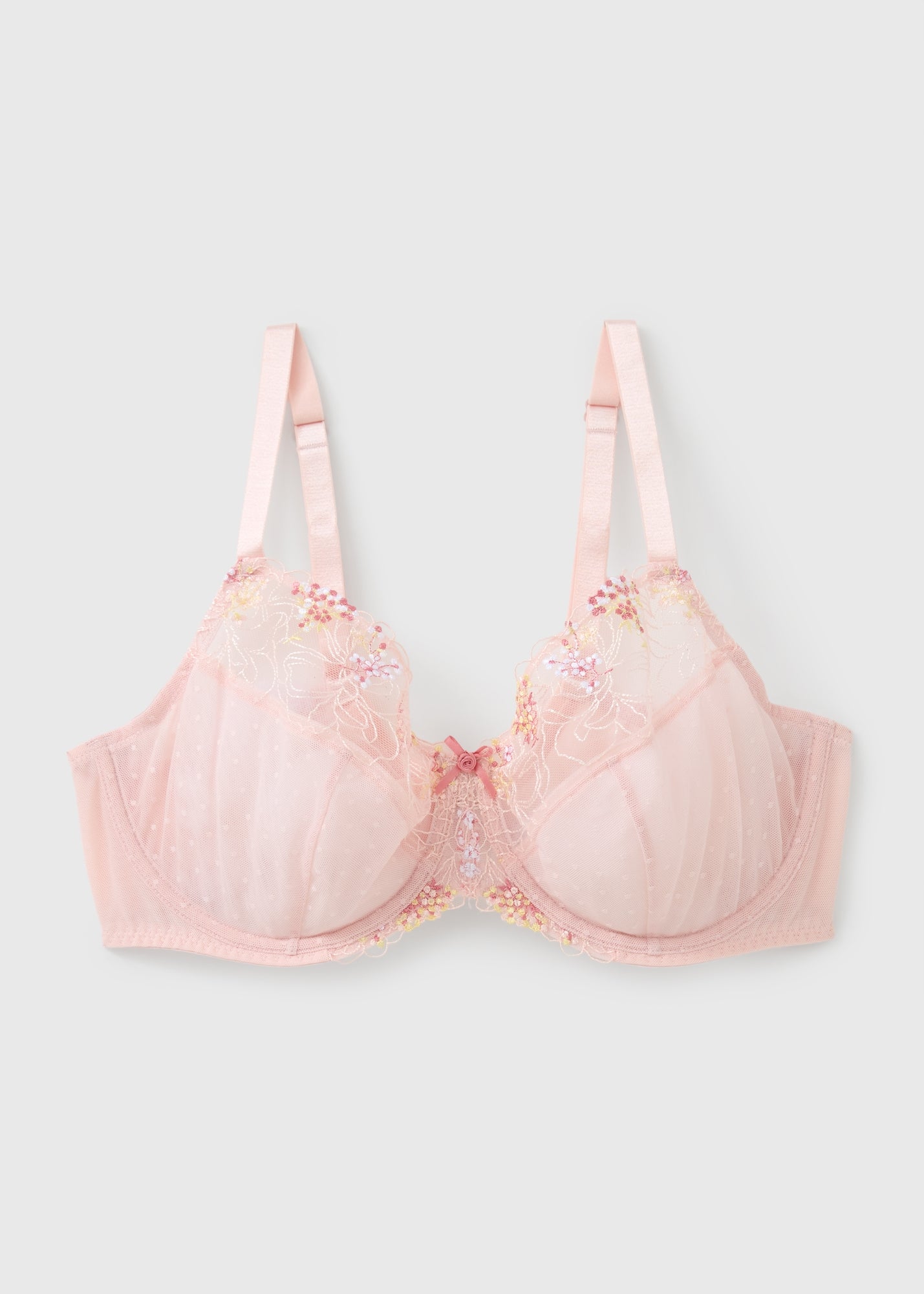 DD+ Pink Floral Embroidered Bra - 34DD | Matalan
