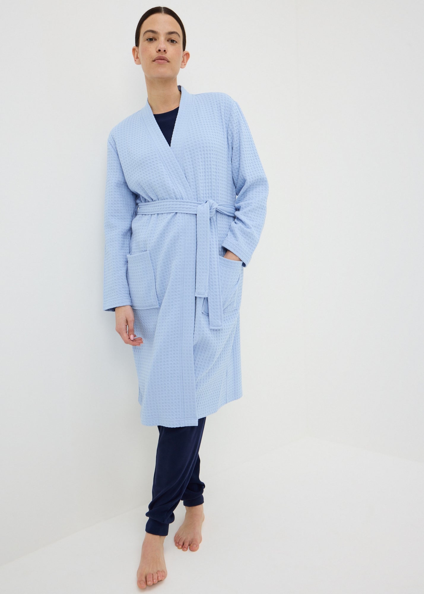 Blue Waffle Dressing Gown - Extra small