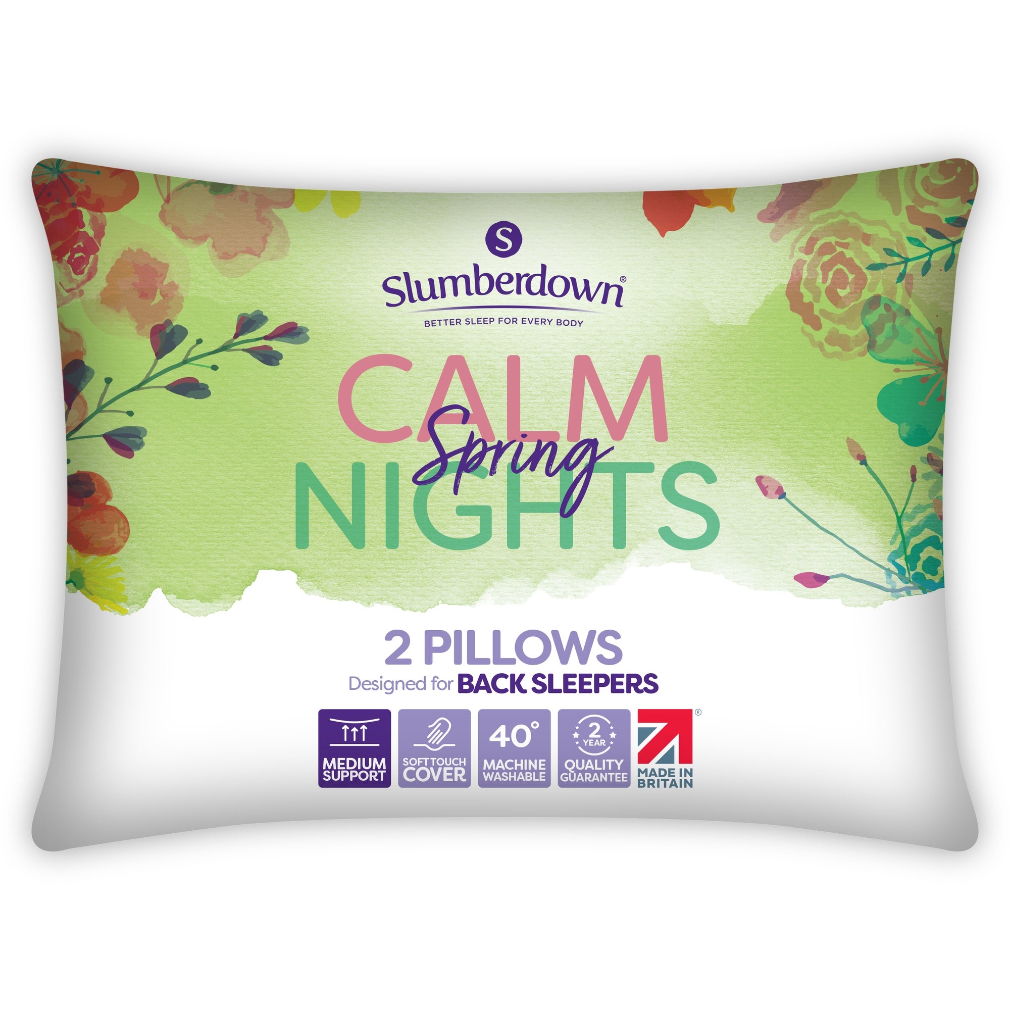 Slumberdown Spring Calm Nights Pillow Pair | Matalan