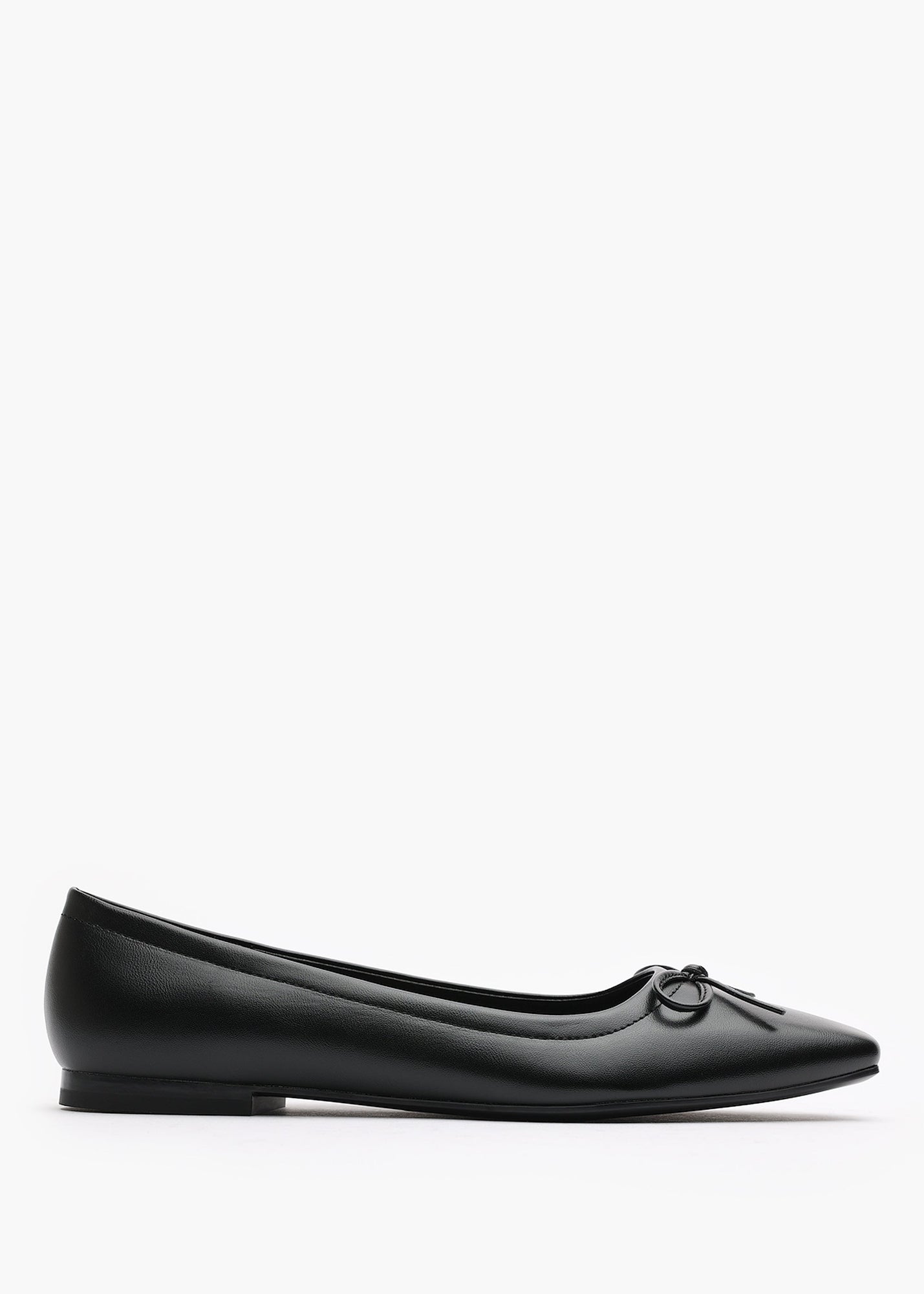 Black Square Toe Flat Shoes - Size 3 | Matalan