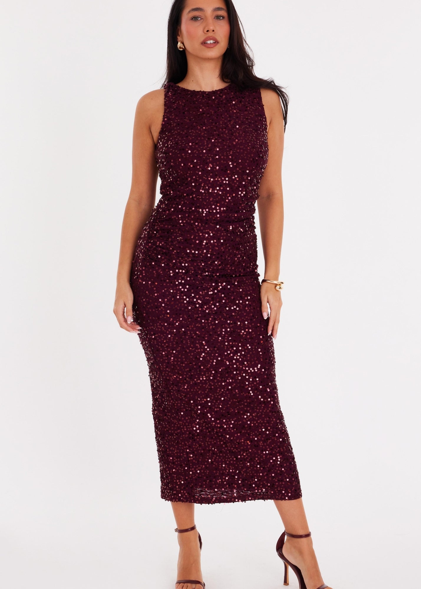 quiz burgundy sequin dress Red Quiz Burgundy Embellished Maxi Dress