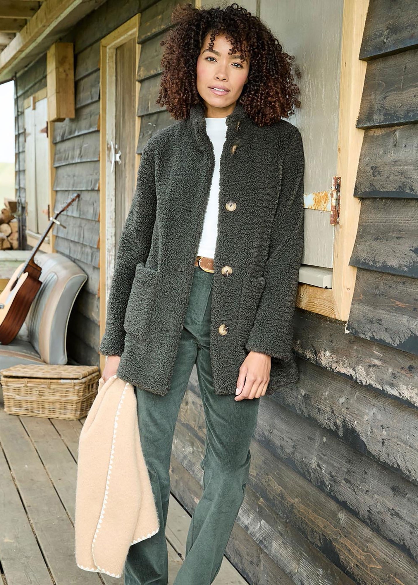 Weird Fish Cedar Green Autumn Check Fleece Shacket - 18 | Matalan