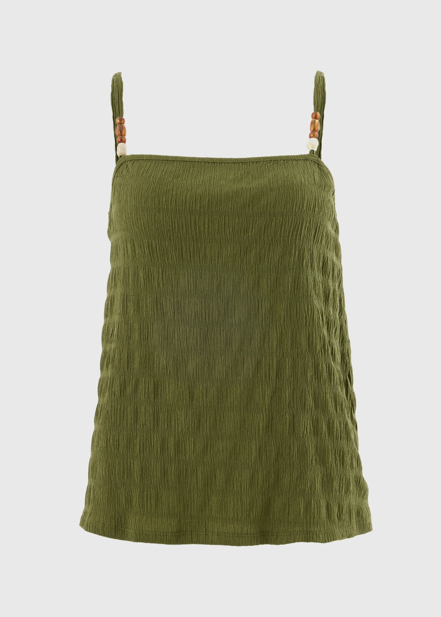 Chocolate Brown Textured Beaded Cami Top - S