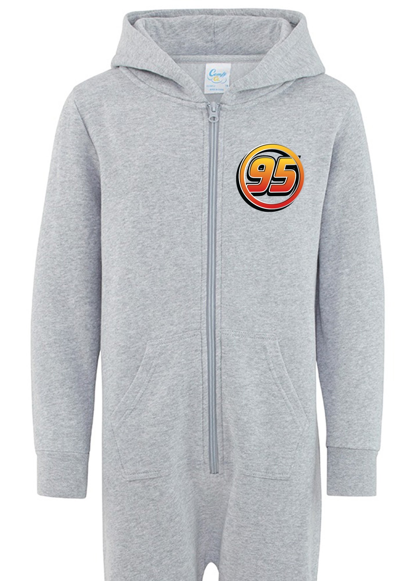 Ada & Ted Disney Cars Lightning McQueen Boys Grey Onesie (5-13