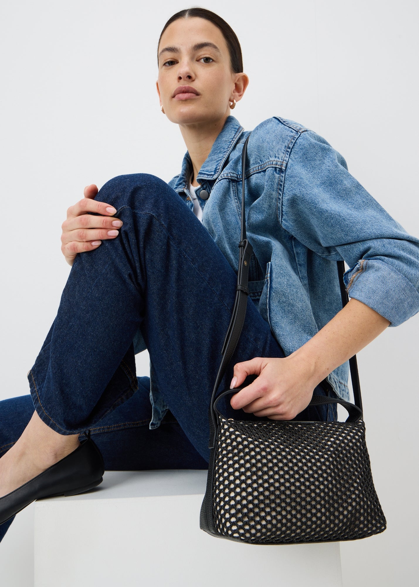 Black Straw Camera Bag - One Size | Matalan