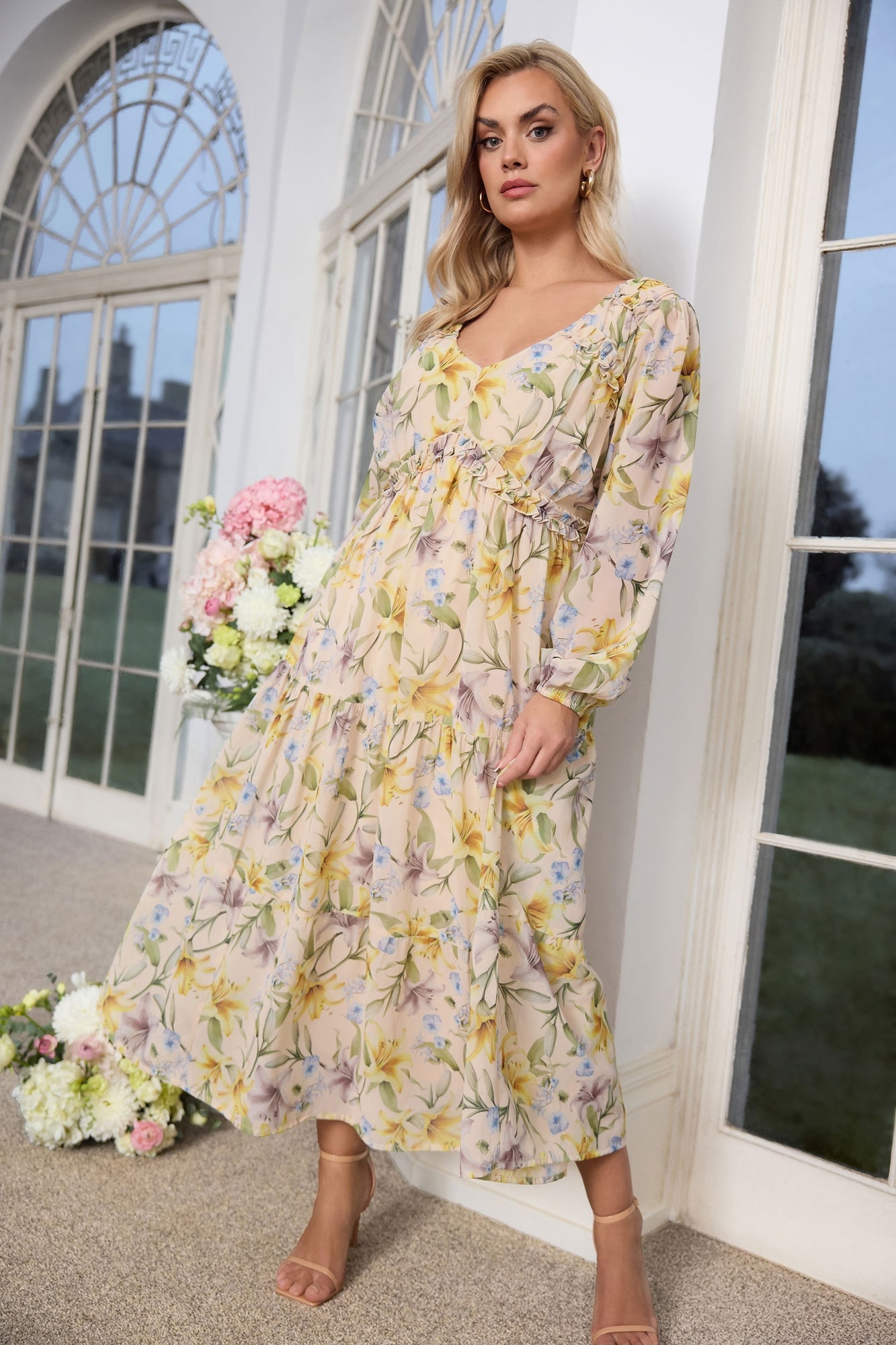knee length dresses for ladies Rent Little Mistress Ambrose Ivory Embellished Wrap Maxi Dress