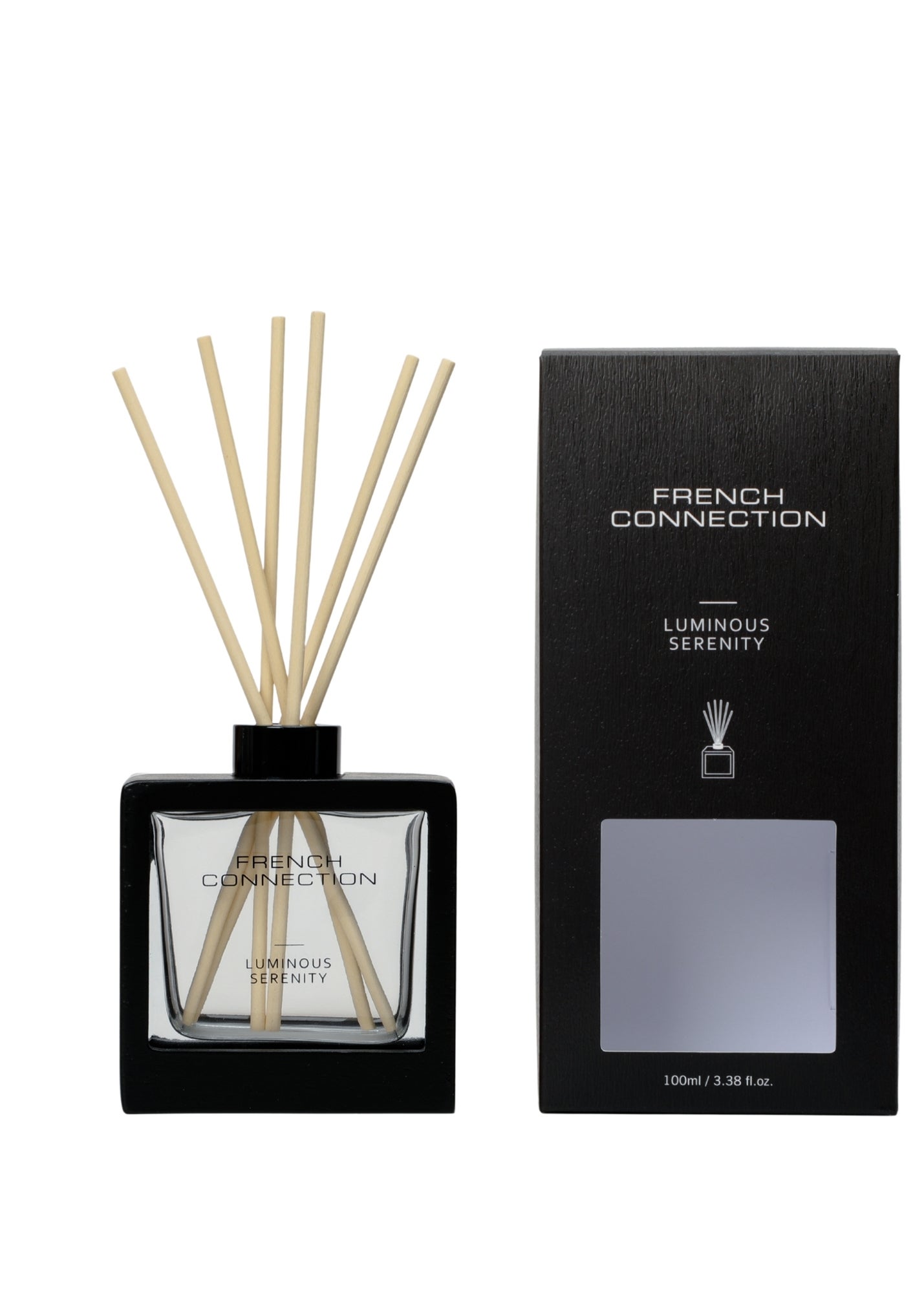 French Connection Reed Diffuser Black Wooden Surround Luminous Serenity ...
